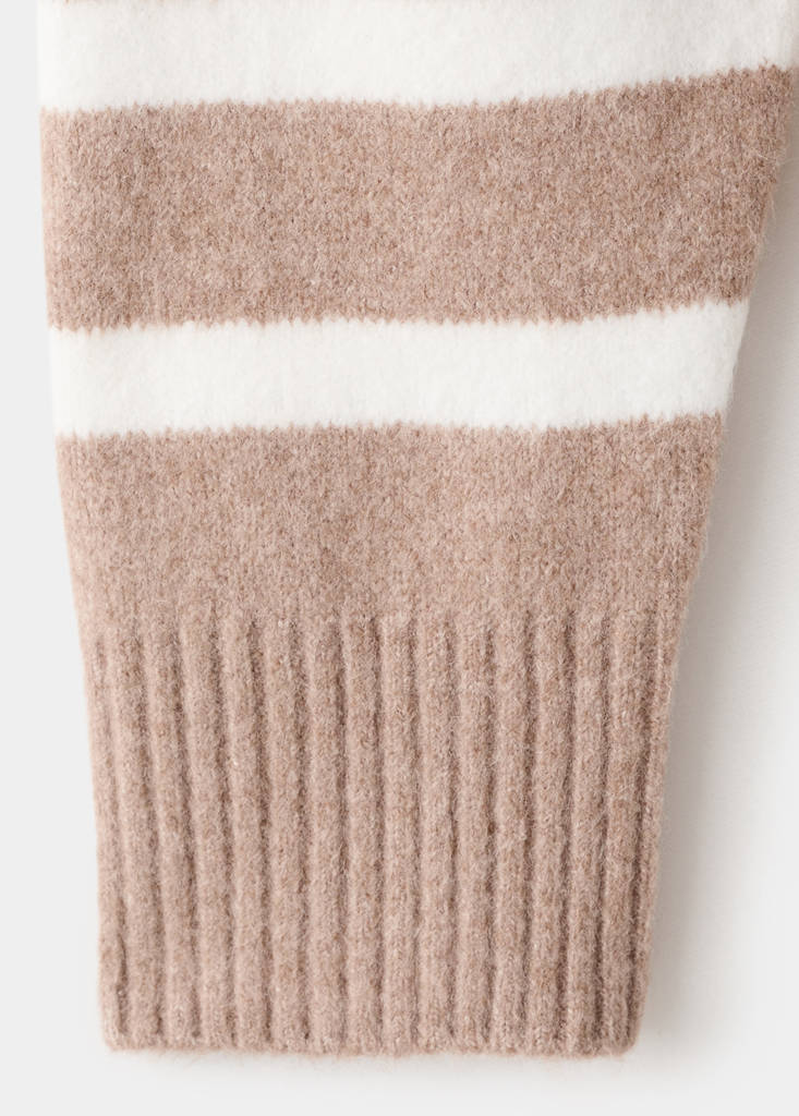 Oversized striped turtleneck sweater — Light/Pastel Grey