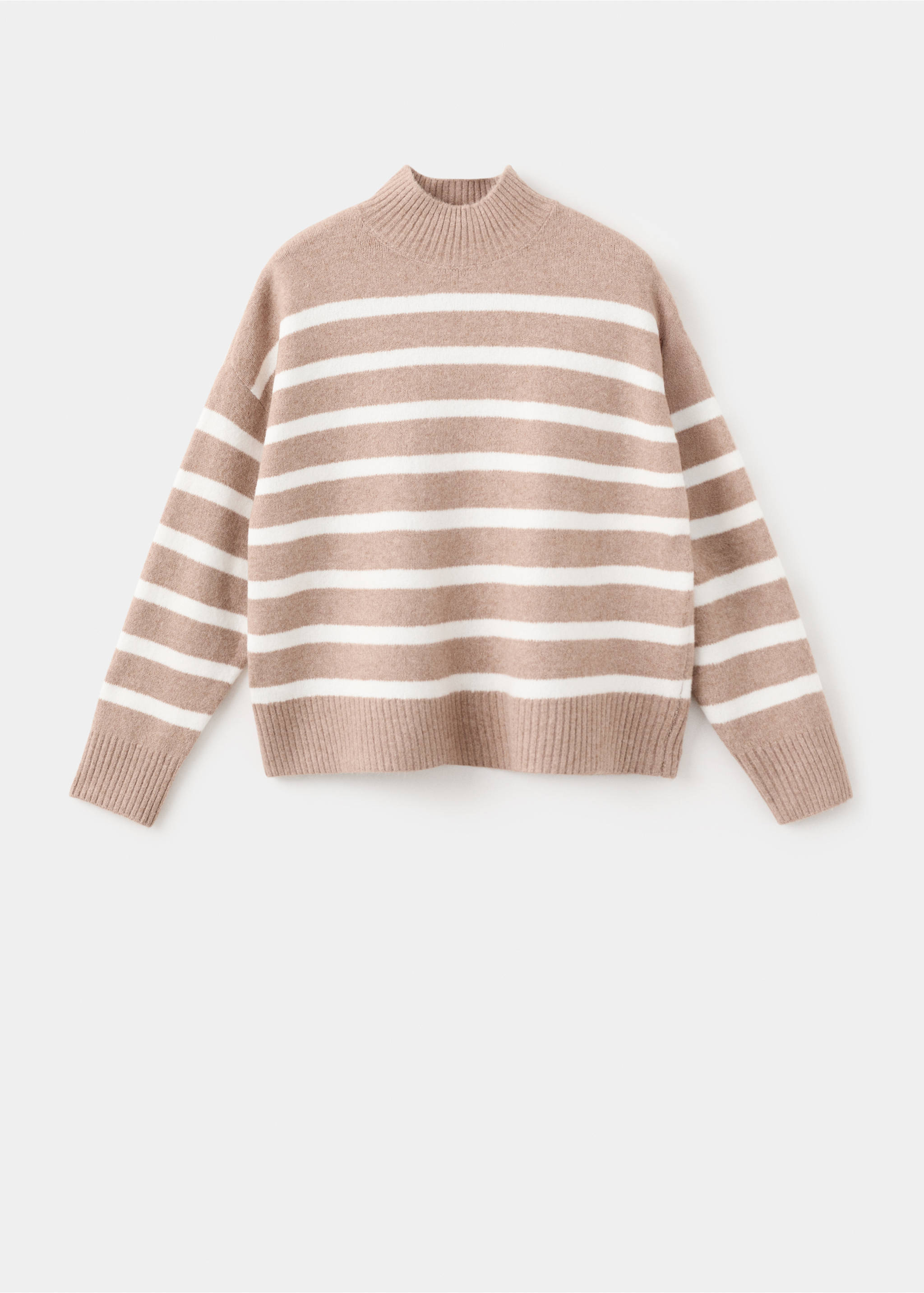 Oversized striped turtleneck sweater - Article without model, Light/Pastel Grey. Ref: 27041217-00.