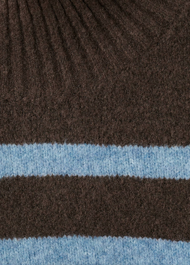 Oversized striped turtleneck sweater — Chocolate