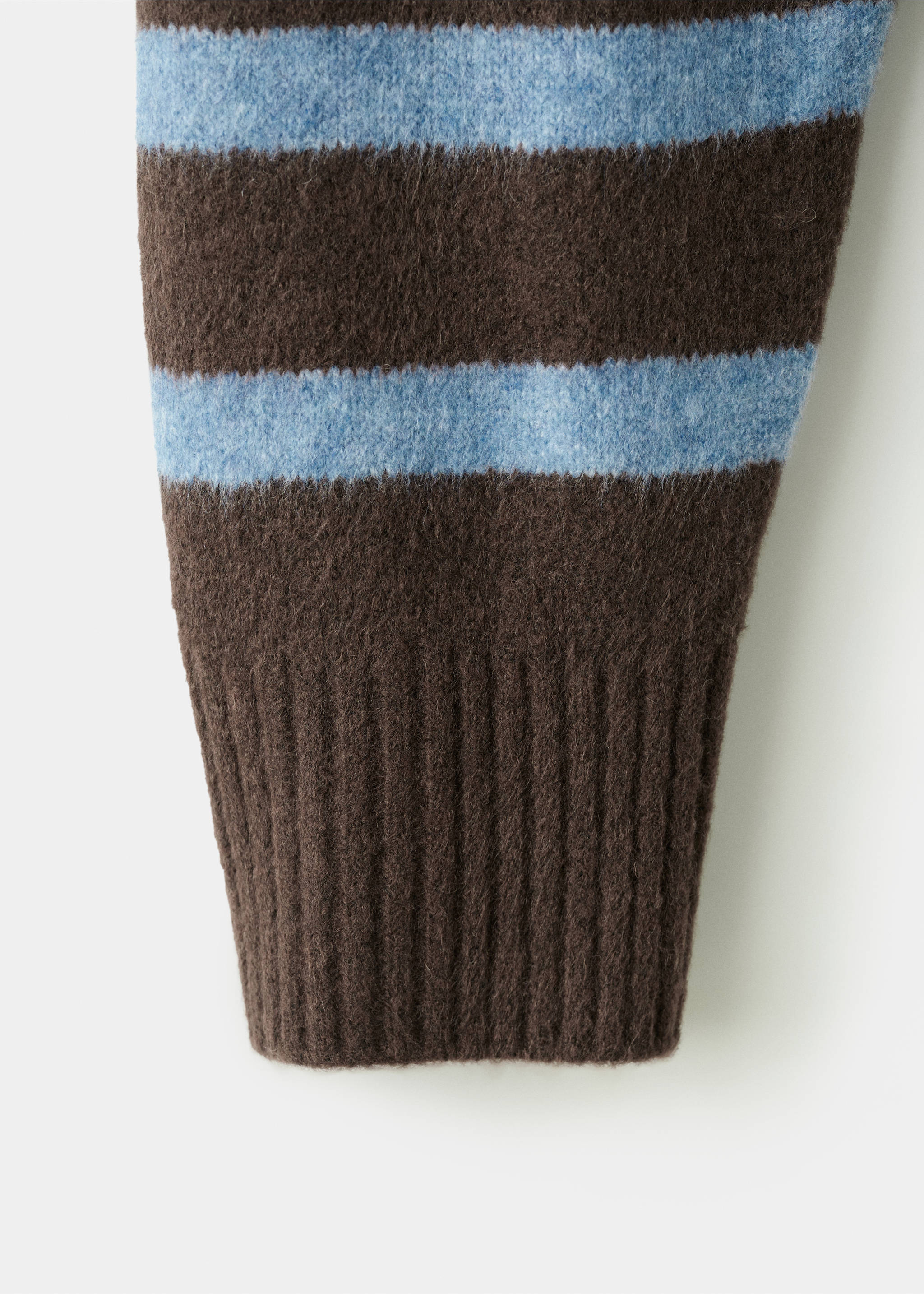 超大版型条纹高领针织衫 - null, 巧克力色. Ref: 27041217-00.