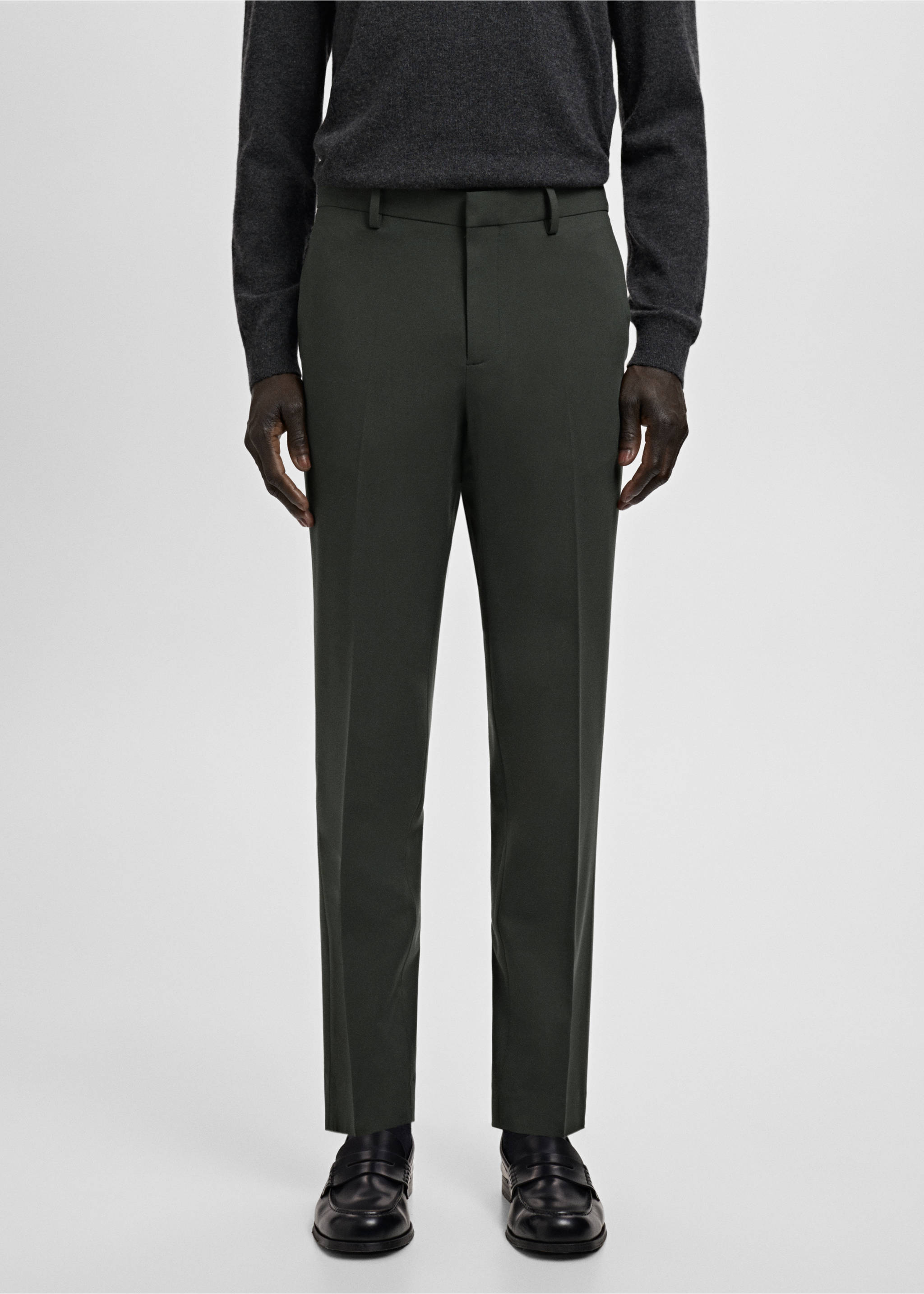 Костюмные брюки Paris super slim fit - Средний план, Зеленый. Ref: 27041221-00.