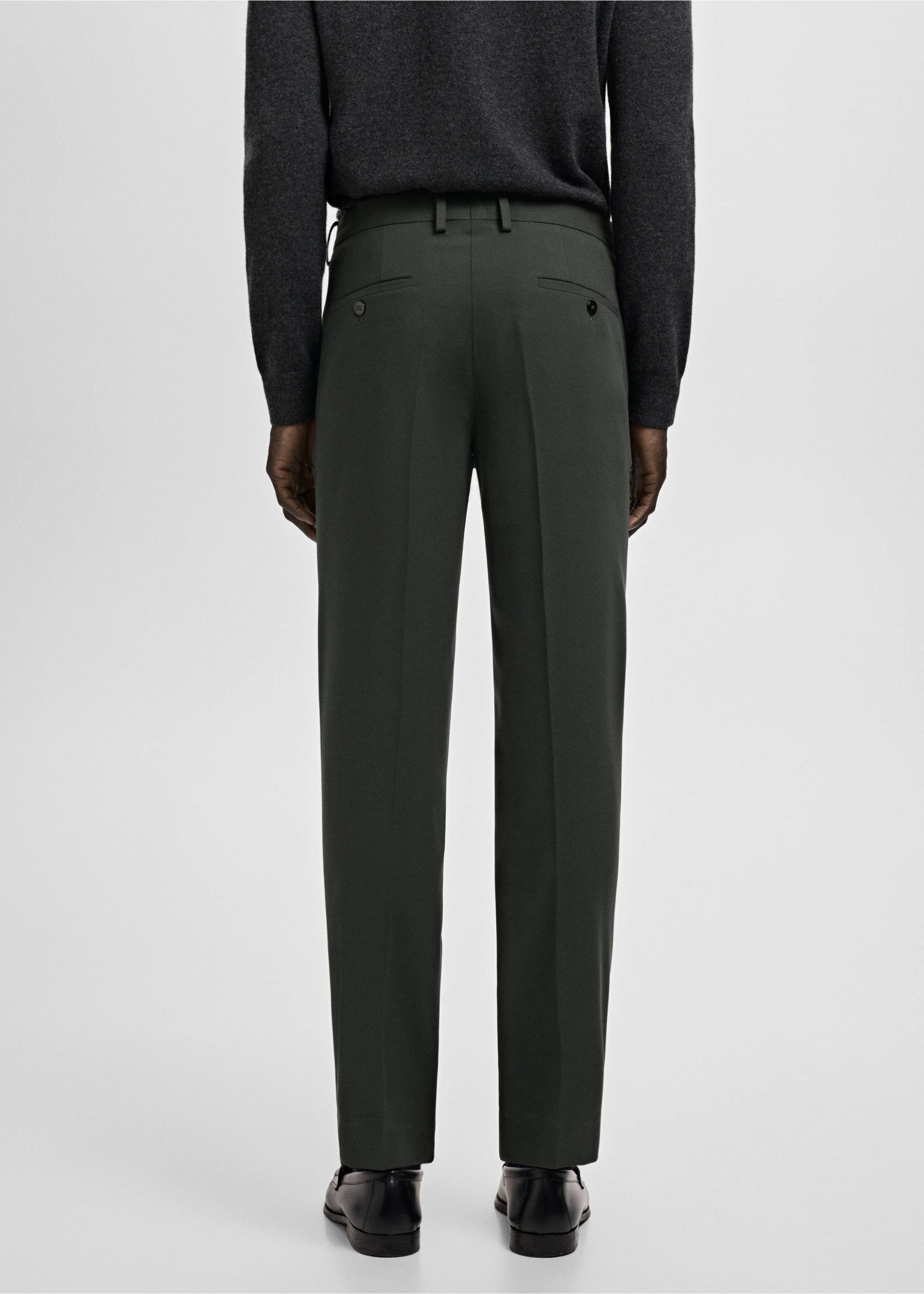 Костюмные брюки Paris super slim fit - Обратная сторона изделия, Зеленый. Ref: 27041221-00.