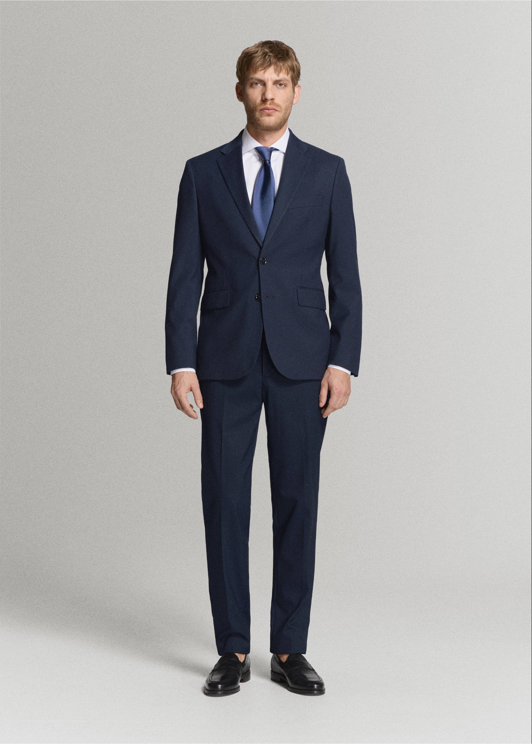 Pantalón traje Milán slim fit - Plano general, Azul marino oscuro. Ref: 27041223-00.