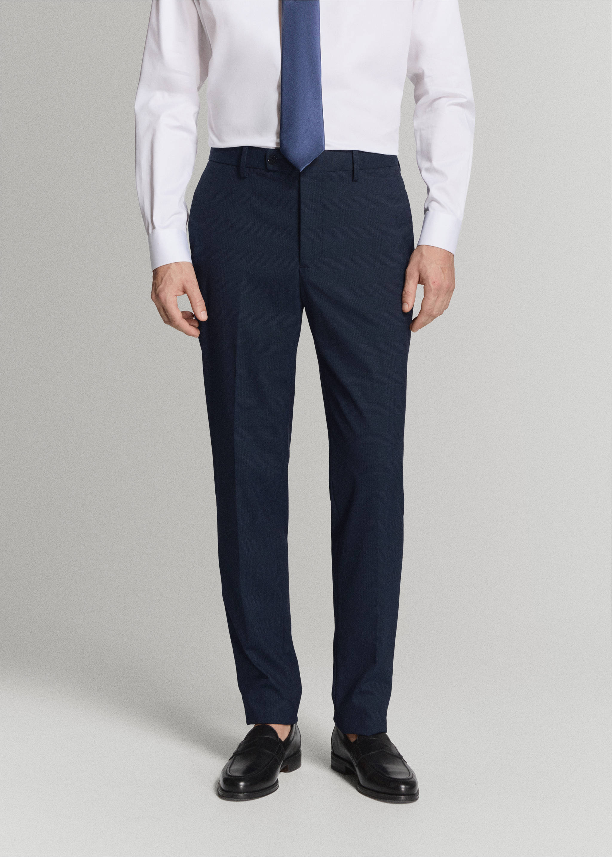 Pantalón traje Milán slim fit - Plano medio, Azul marino oscuro. Ref: 27041223-00.