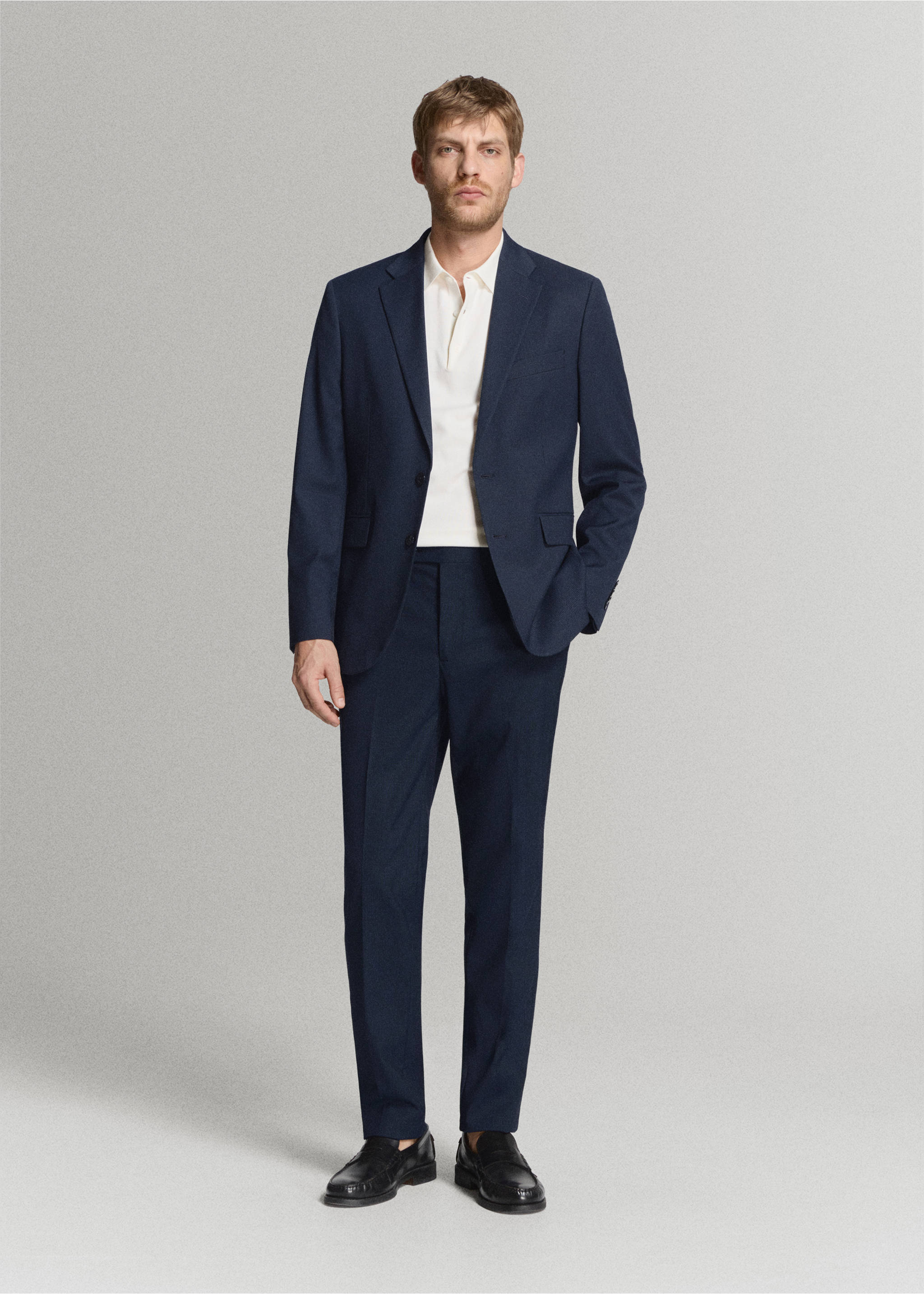 Milan slim-fit suit pants - General plane, Dark Navy. Ref: 27041223-02.
