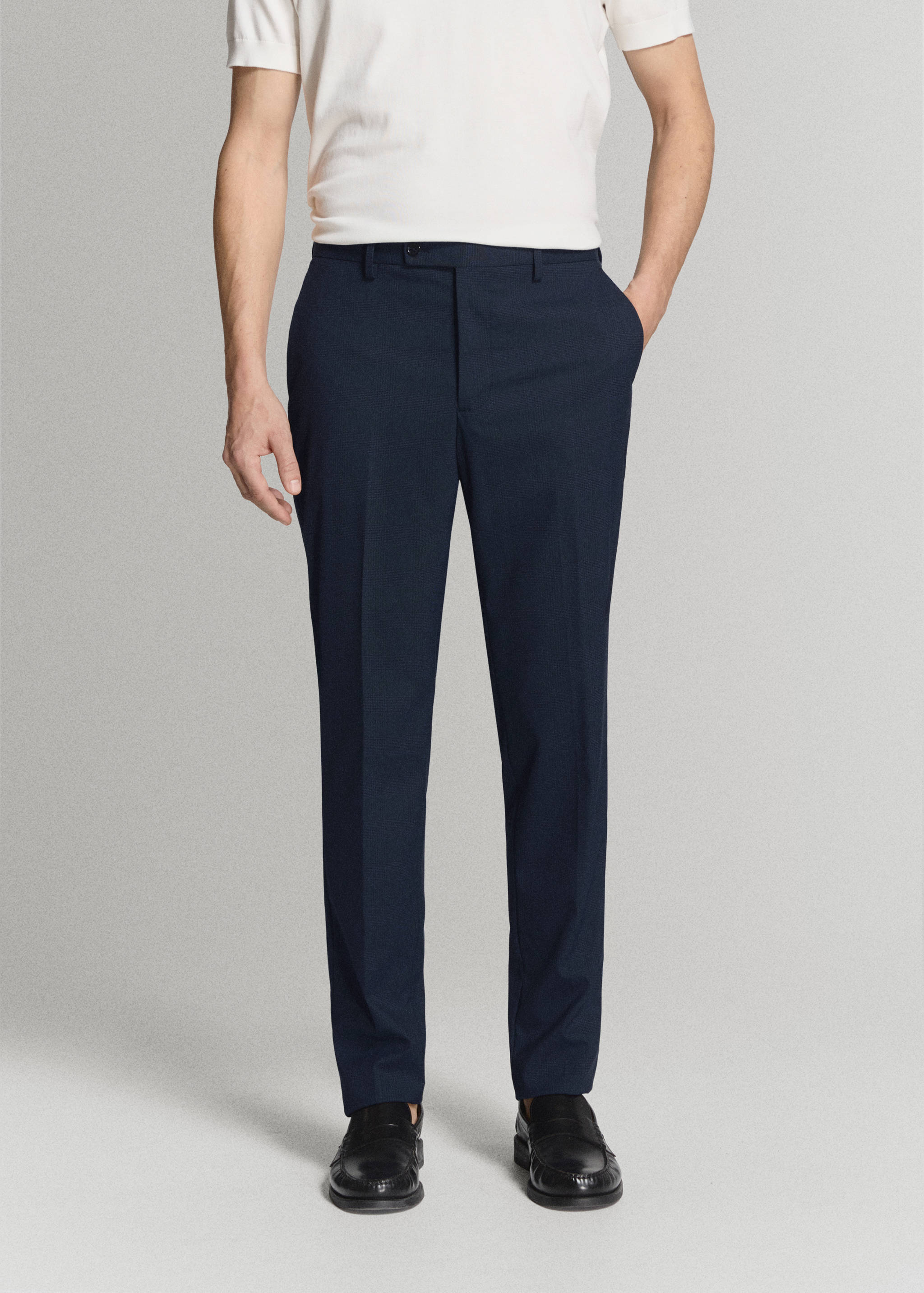 Milan slim-fit suit pants - Medium plane