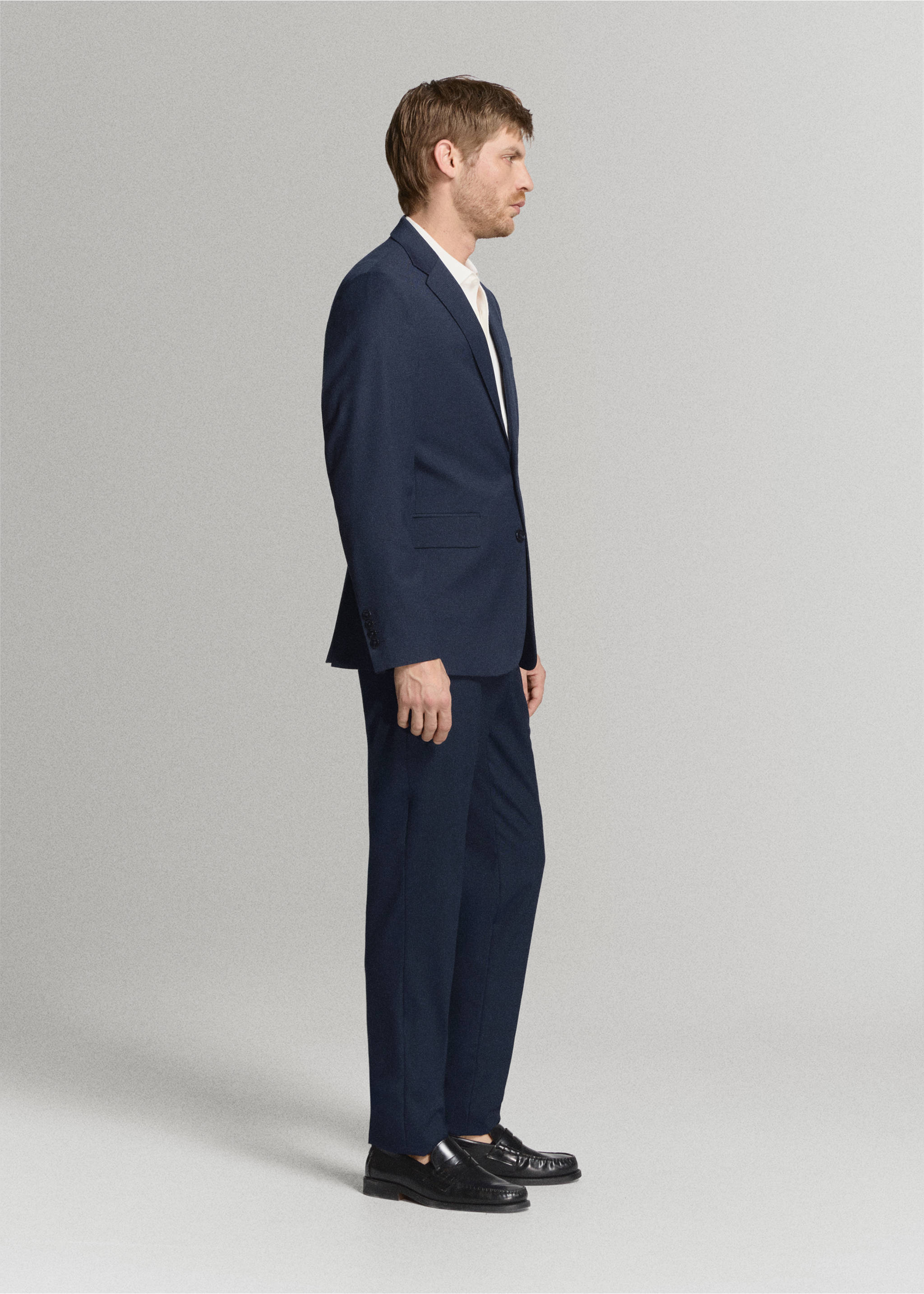 Milan slim-fit suit pants - Details of the article 4, Dark Navy. Ref: 27041223-02.