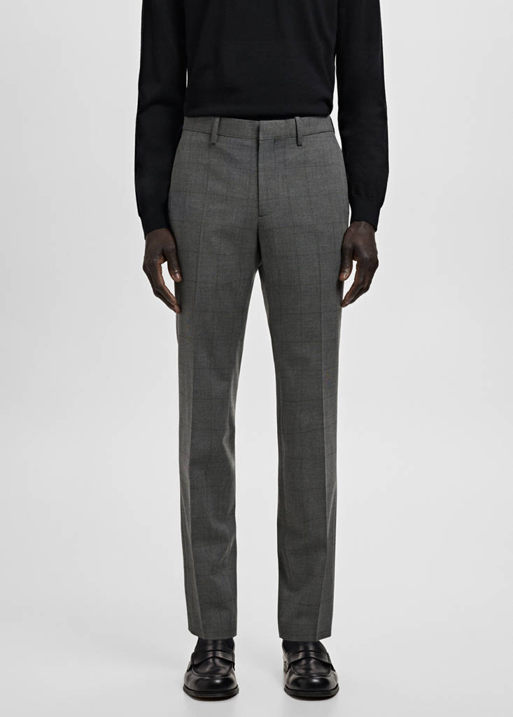 Stretch fabric super slim-fit suit trousers — Medium Heather Grey