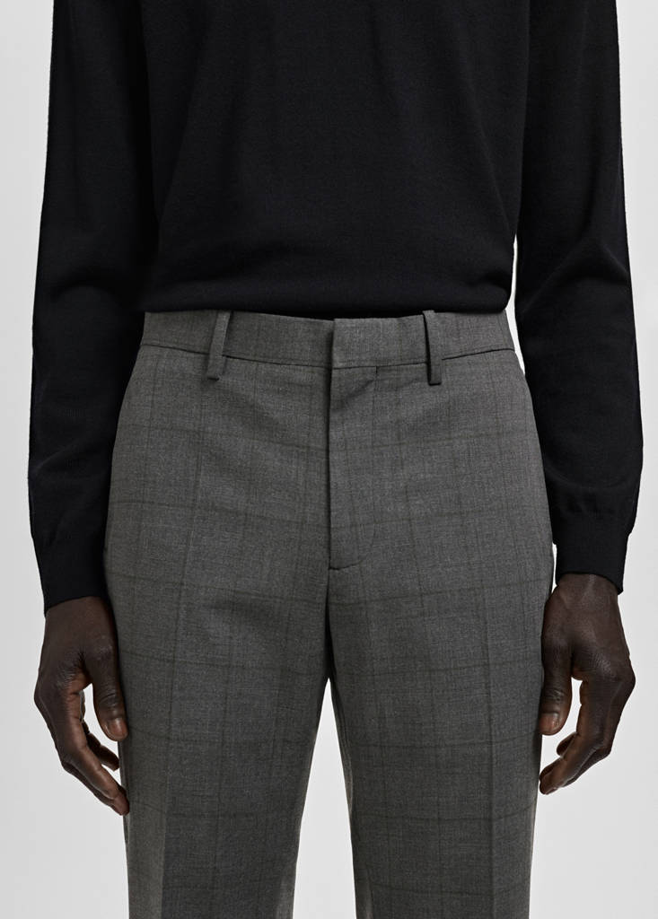 Stretch fabric super slim-fit suit trousers — Medium Heather Grey