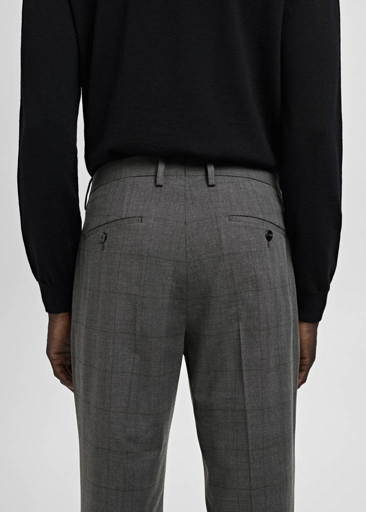 Stretch fabric super slim-fit suit trousers — Medium Heather Grey