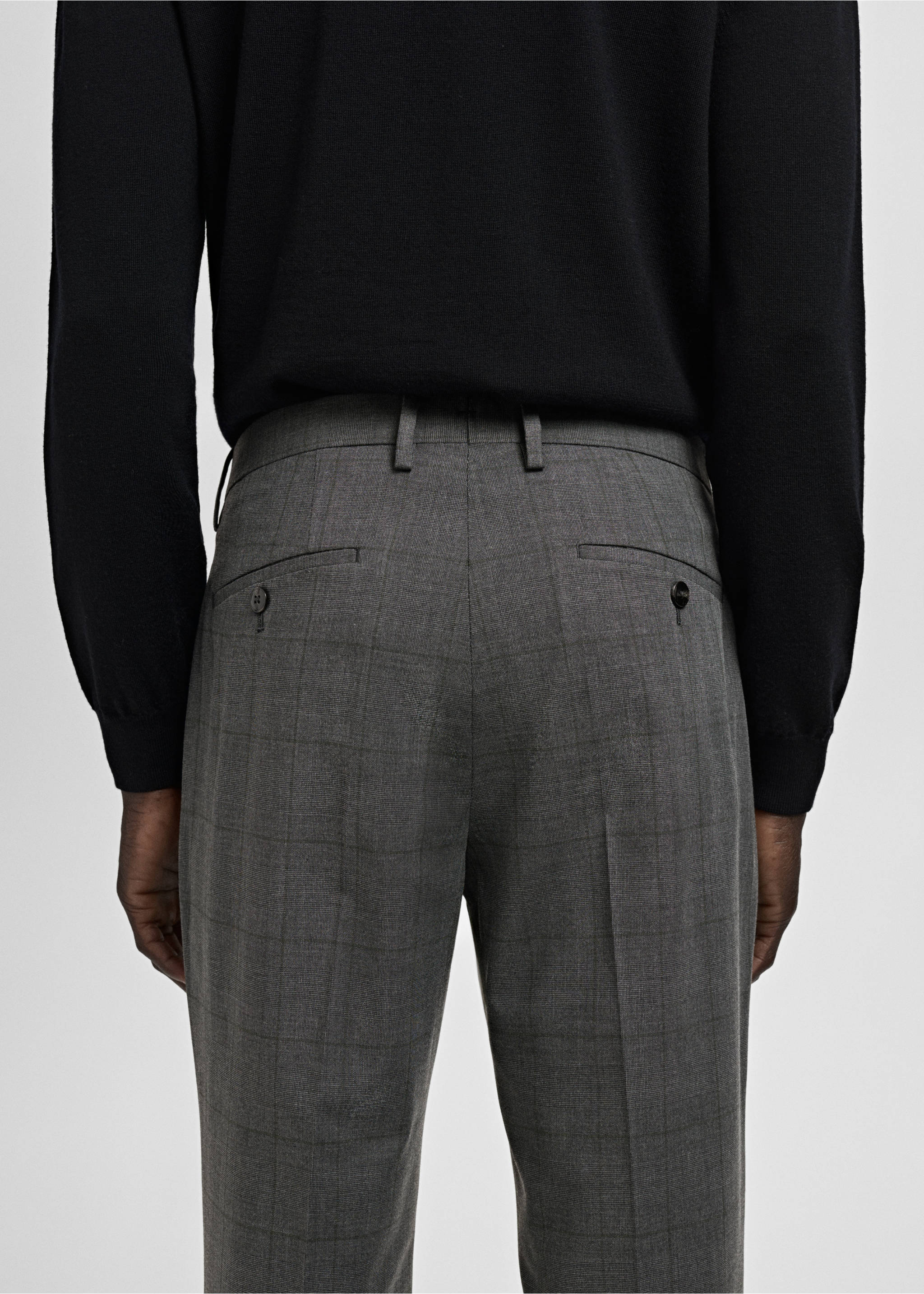 弹力面料超修身西装裤 - null, 石楠花中灰. Ref: 27041225-00.