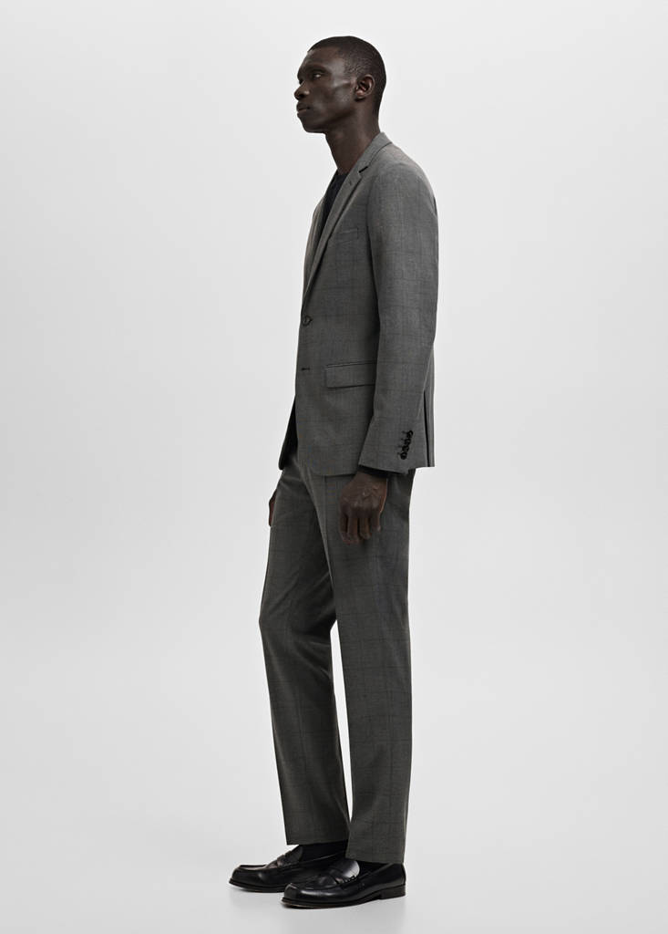 Stretch fabric super slim-fit suit trousers — Medium Heather Grey