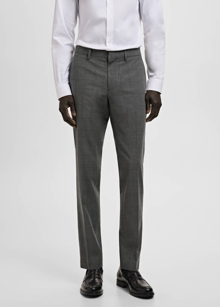 Stretch fabric super slim-fit suit trousers — Medium Heather Grey