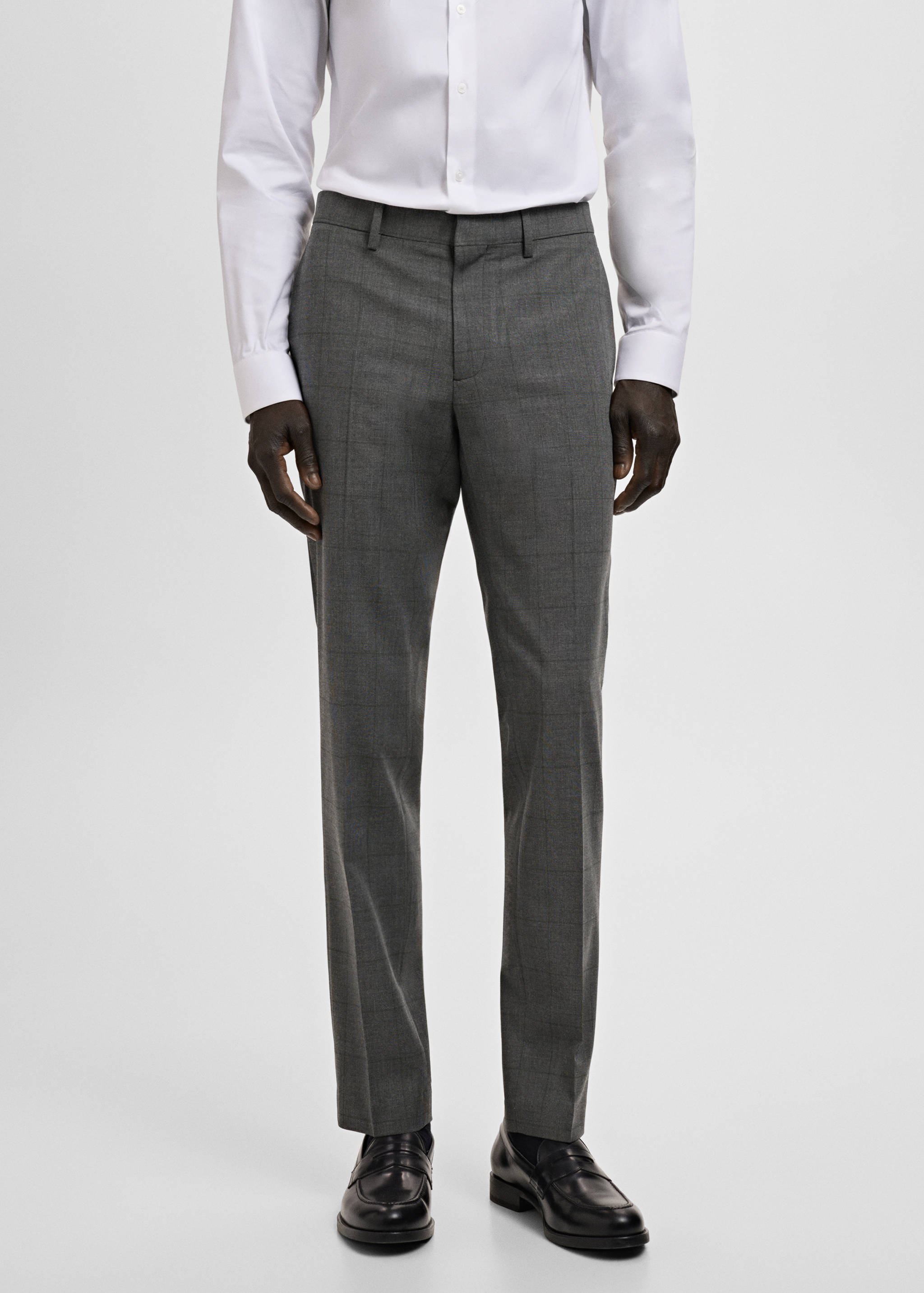 Stretch fabric super slim-fit suit trousers - Medium plane