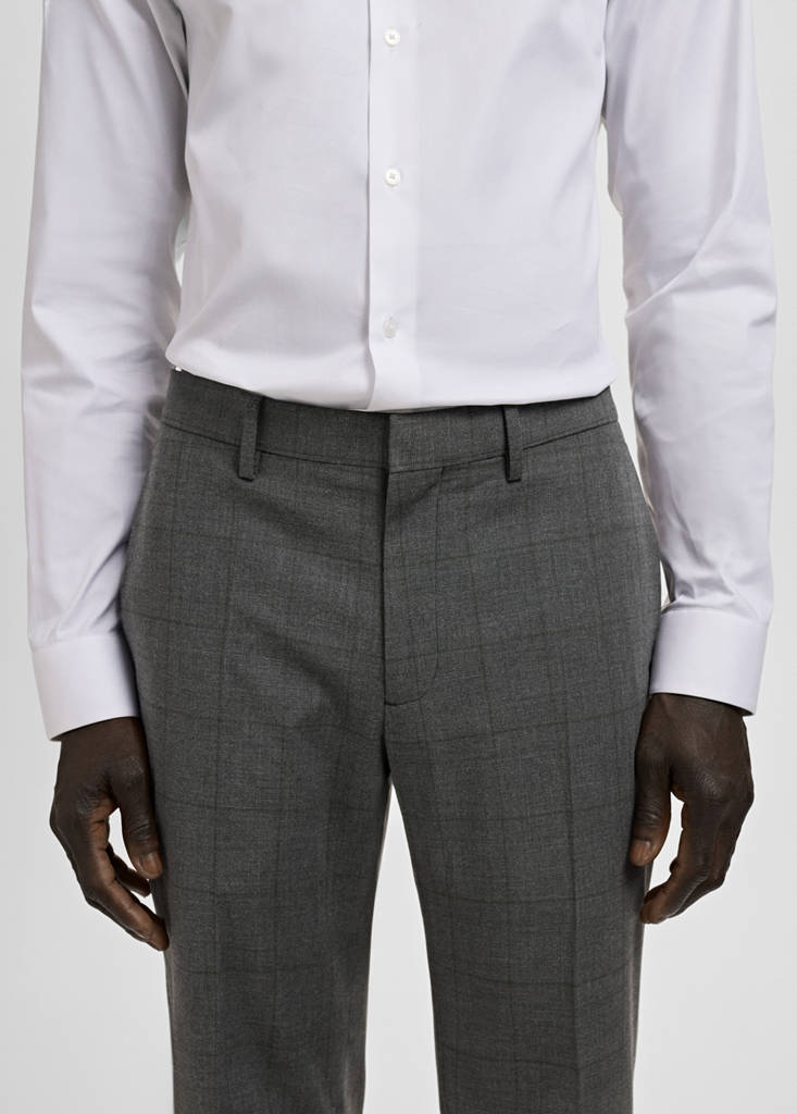 Stretch fabric super slim-fit suit trousers — Medium Heather Grey
