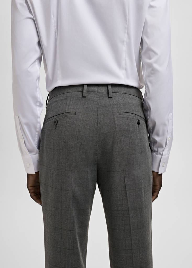 Stretch fabric super slim-fit suit trousers — Medium Heather Grey