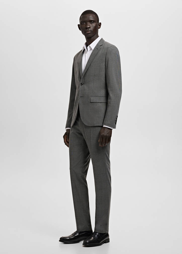 Stretch fabric super slim-fit suit trousers — Medium Heather Grey