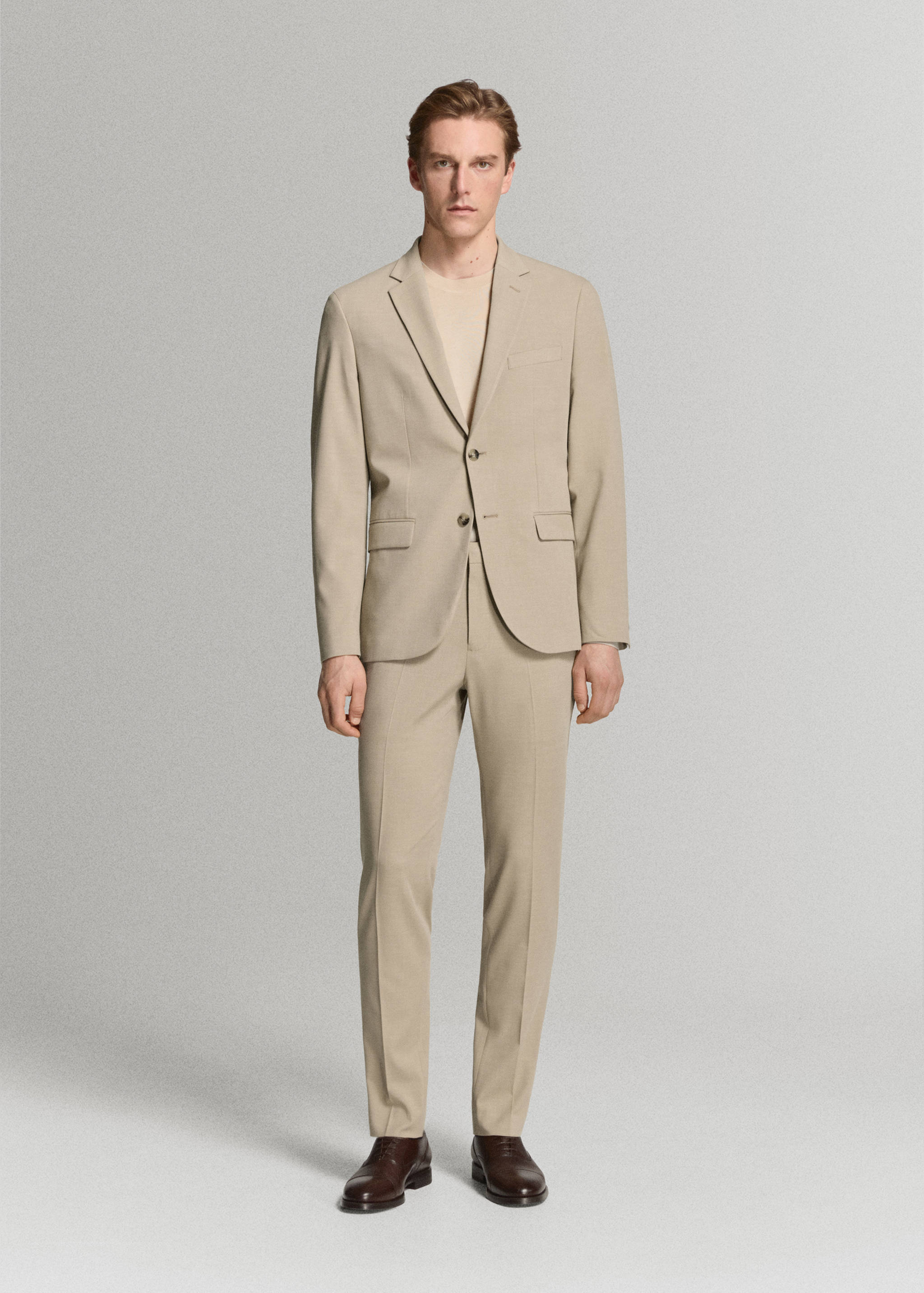 Stretch fabric super slim-fit suit trousers - General plane