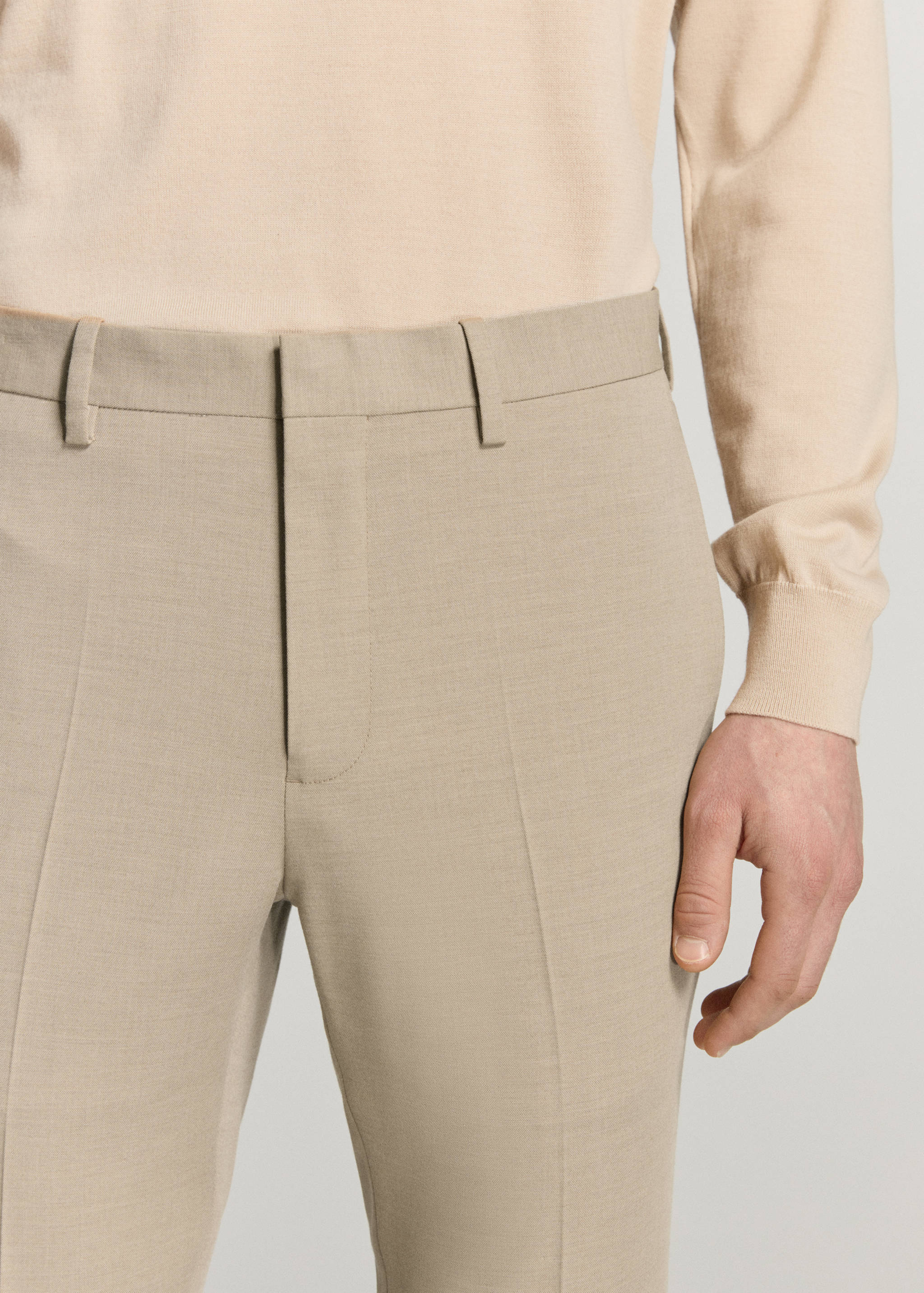 Stretch fabric super slim-fit suit trousers - Details of the article 1