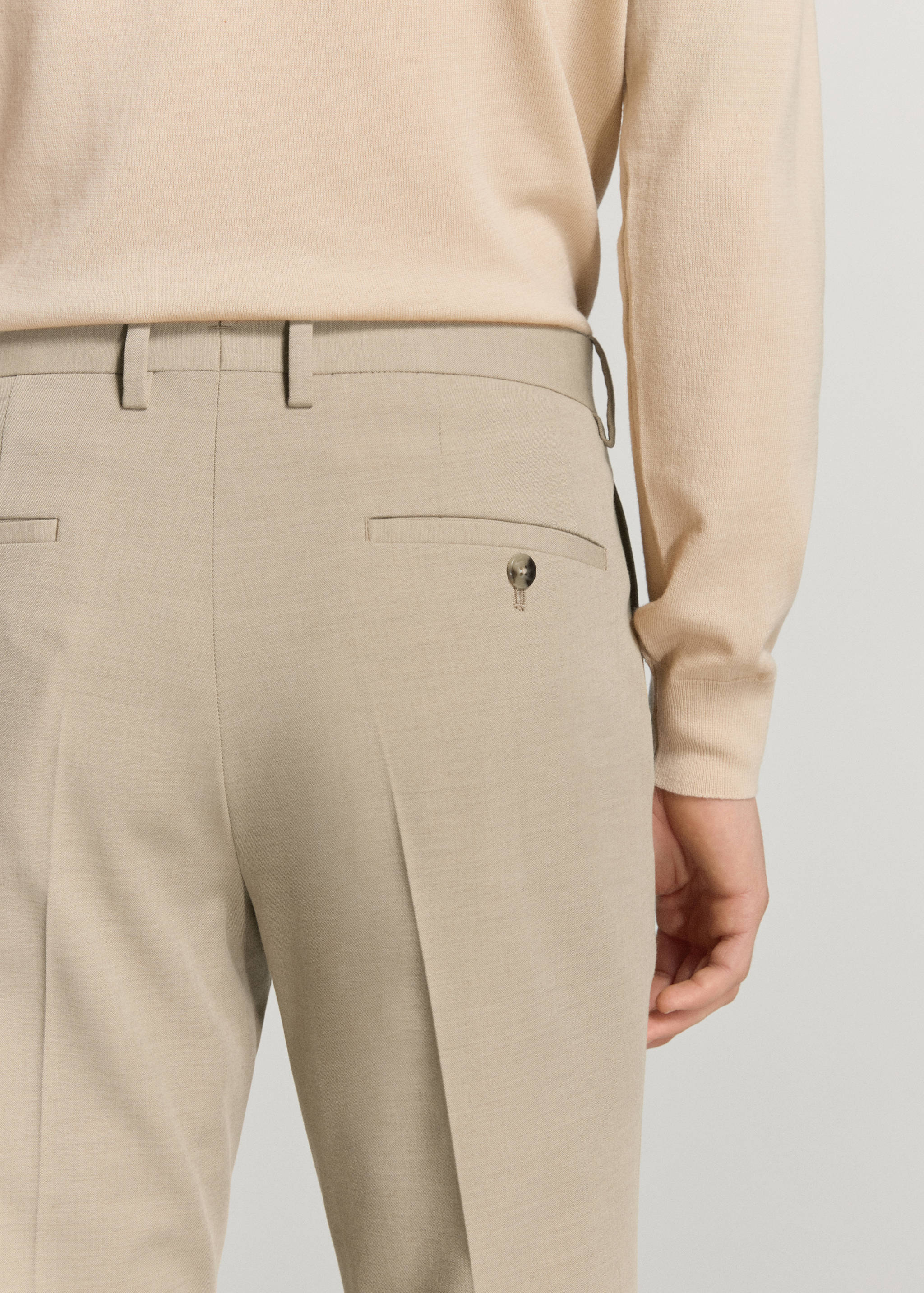 Stretch fabric super slim-fit suit trousers - Details of the article 3