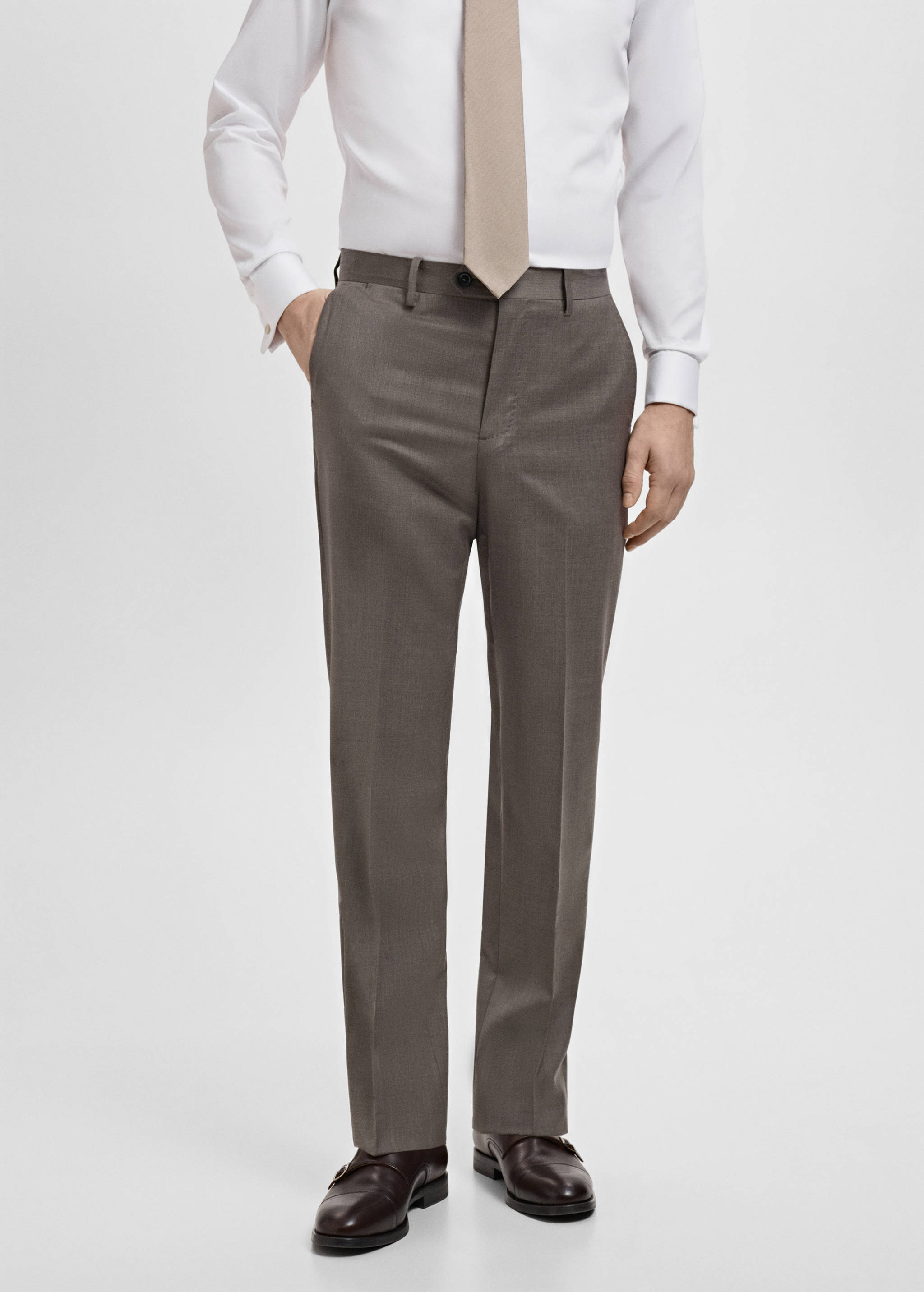 Venice 100% virgin wool suit trousers - Medium plane