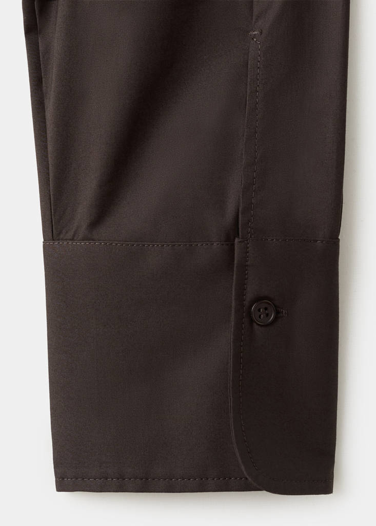 Slim-fit poplin shirt — Brown