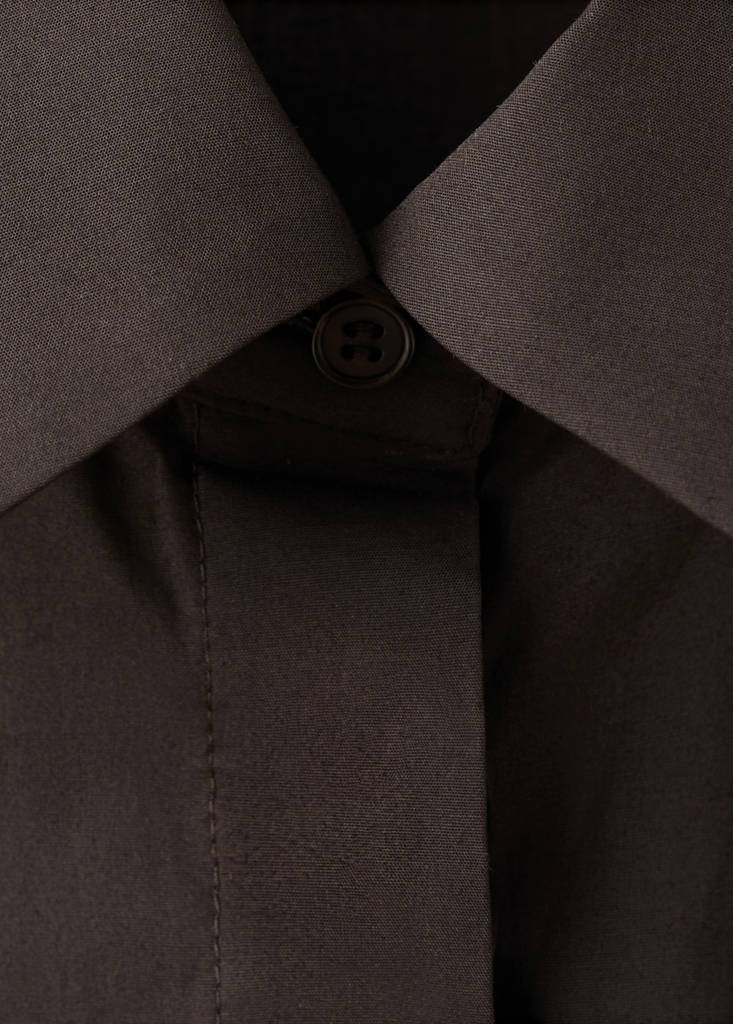 Slim-fit poplin shirt — Brown