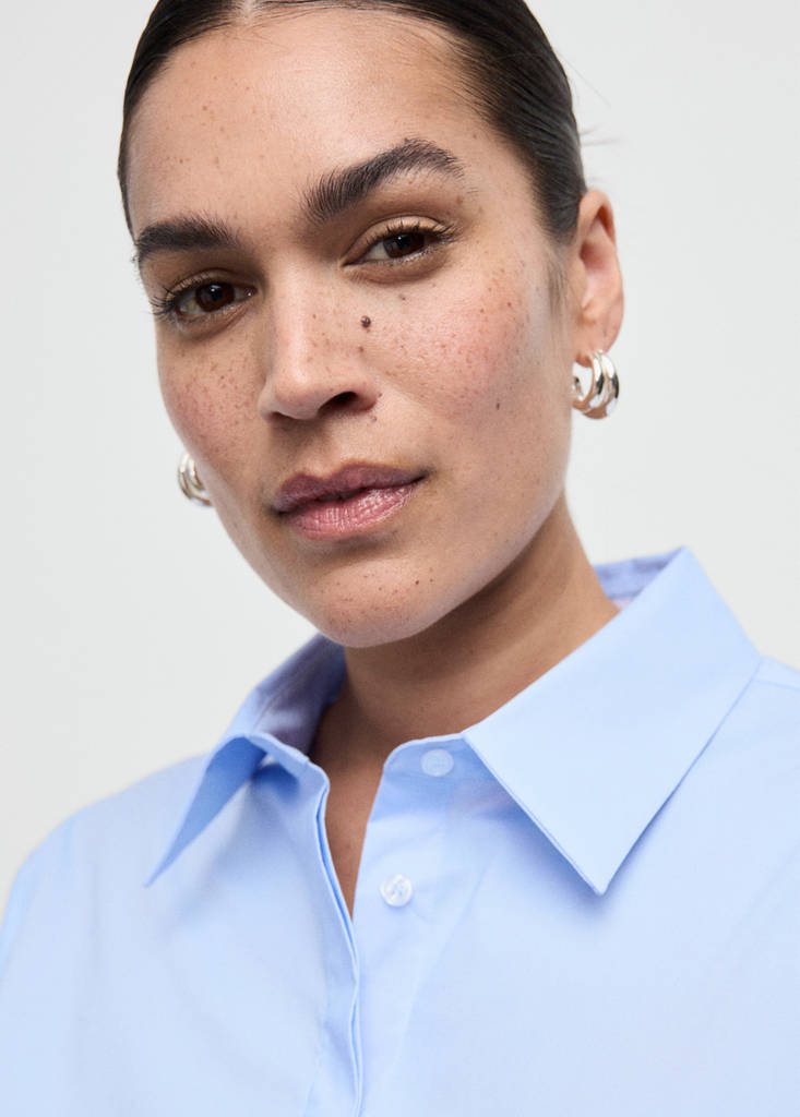 Slim-fit poplin shirt — Sky Blue
