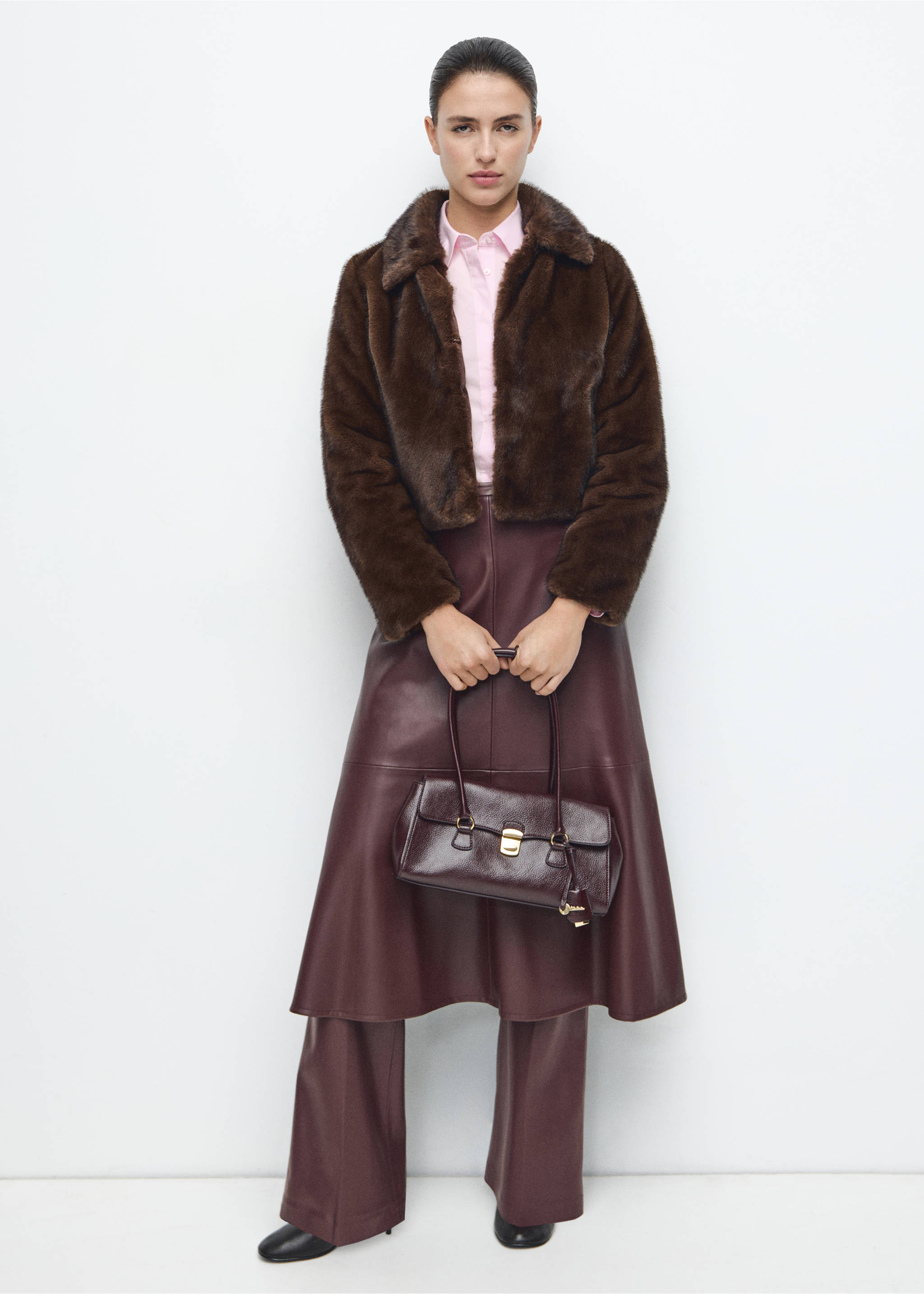 修身府绸衬衫 - null, 粉色. Ref: 27041228-00.