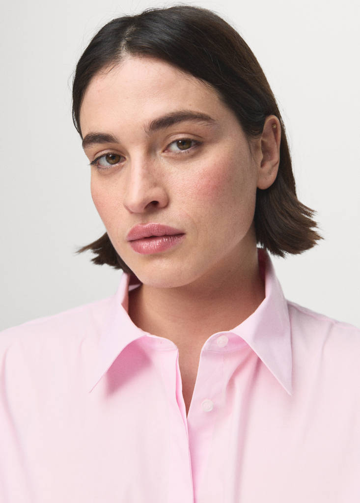 Slim-fit poplin shirt — Pink