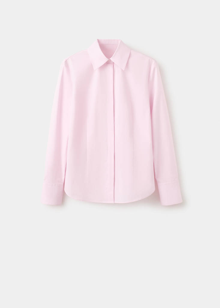 Slim-fit poplin shirt — Pink