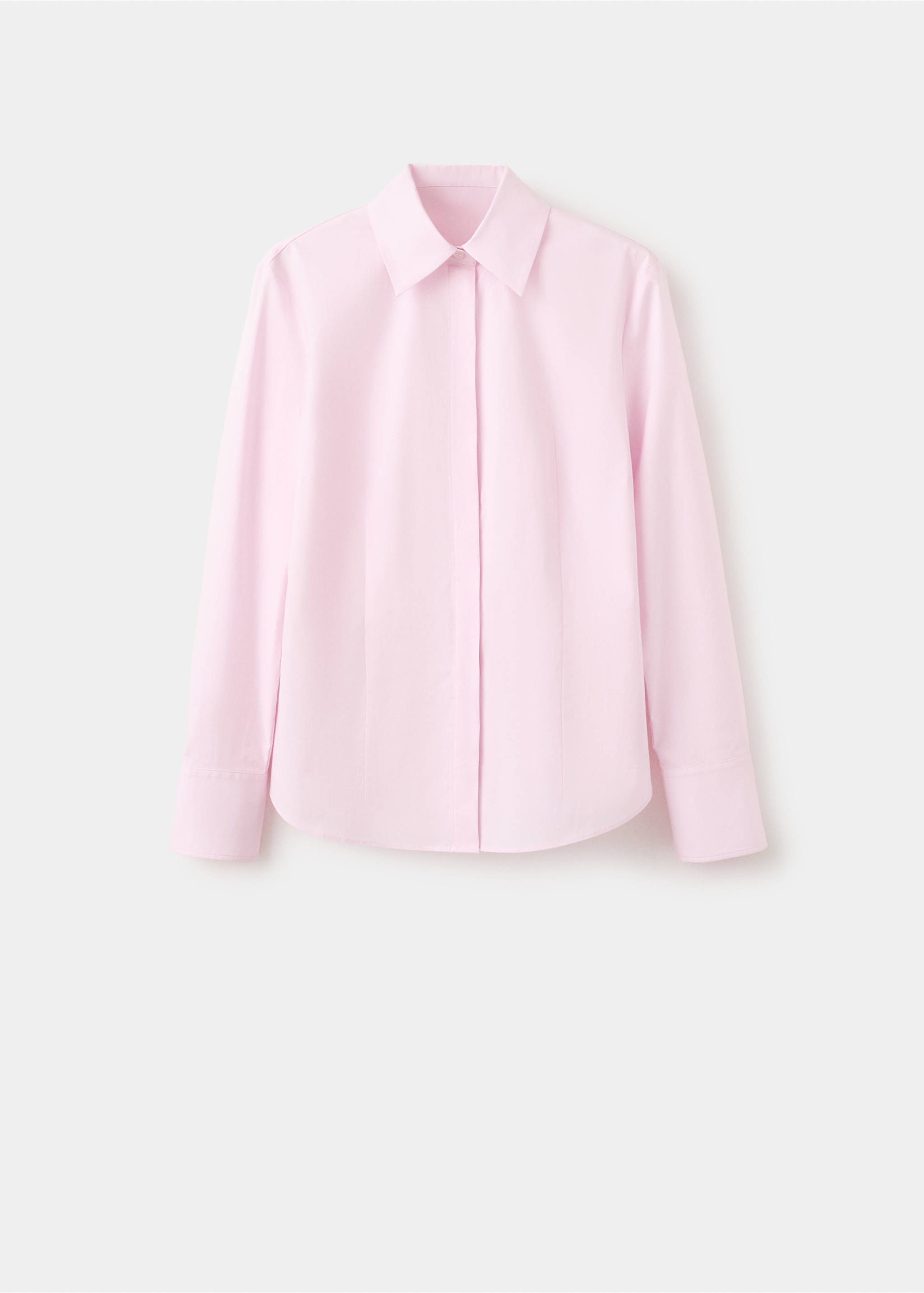 Slim-fit poplin shirt - Article without model, Pink. Ref: 27041228-00.