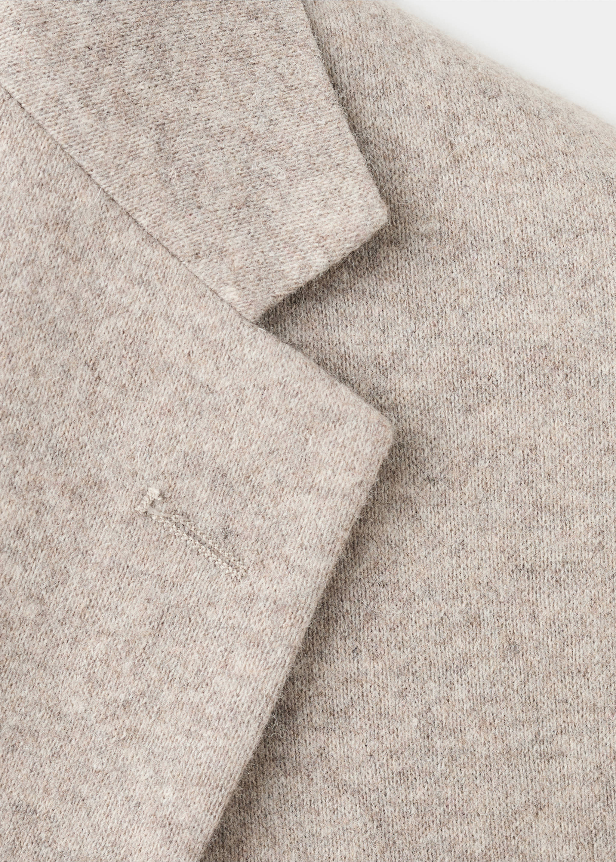 Gemêleerde wollen slim fit blazer - Detail van het artikel 8, Open beige. Ref: 27041230-00.