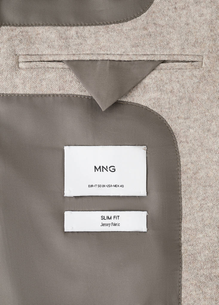 Slim fit flecked wool blazer — Beige
