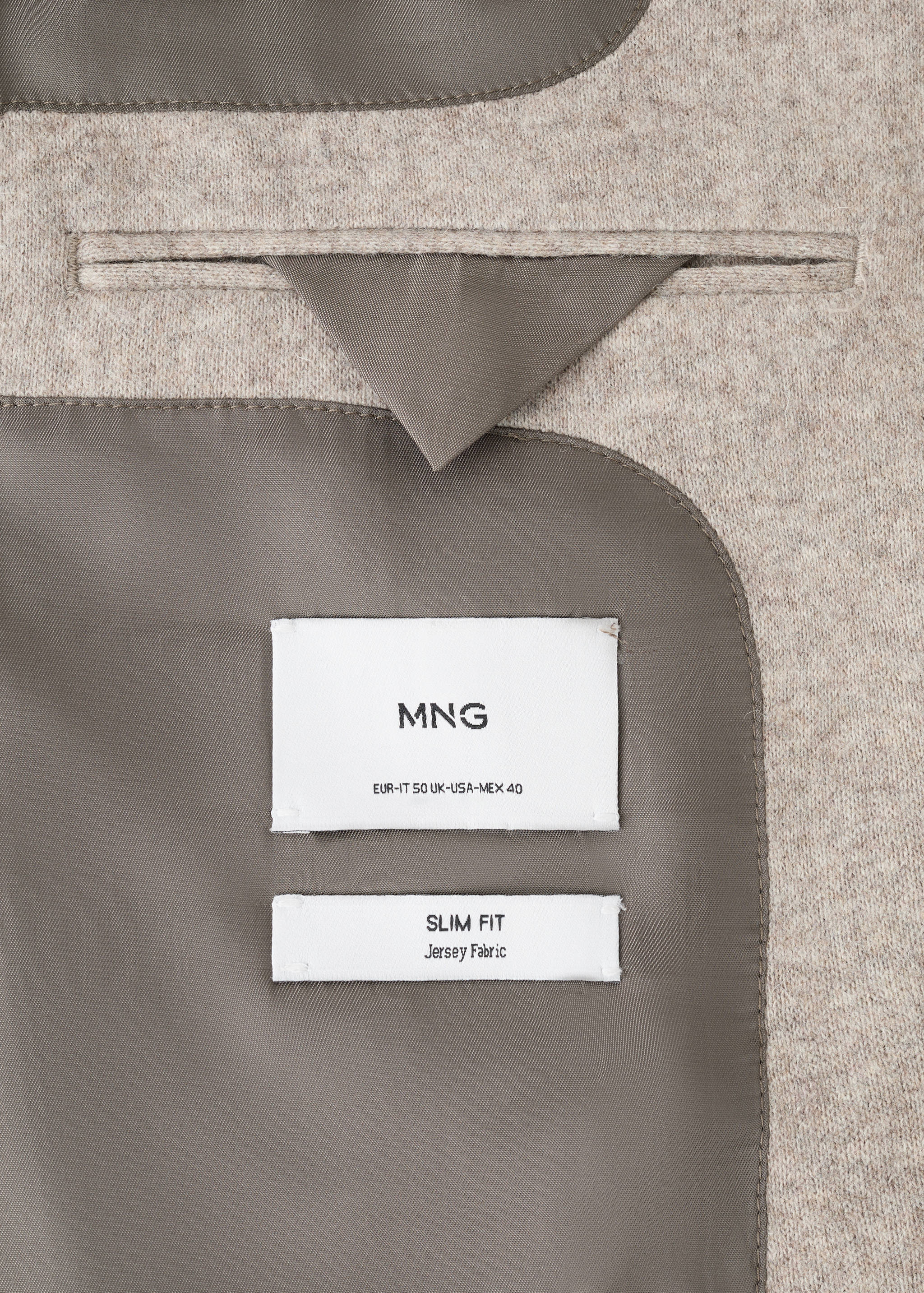 Gemêleerde wollen slim fit blazer - Detail van het artikel 0