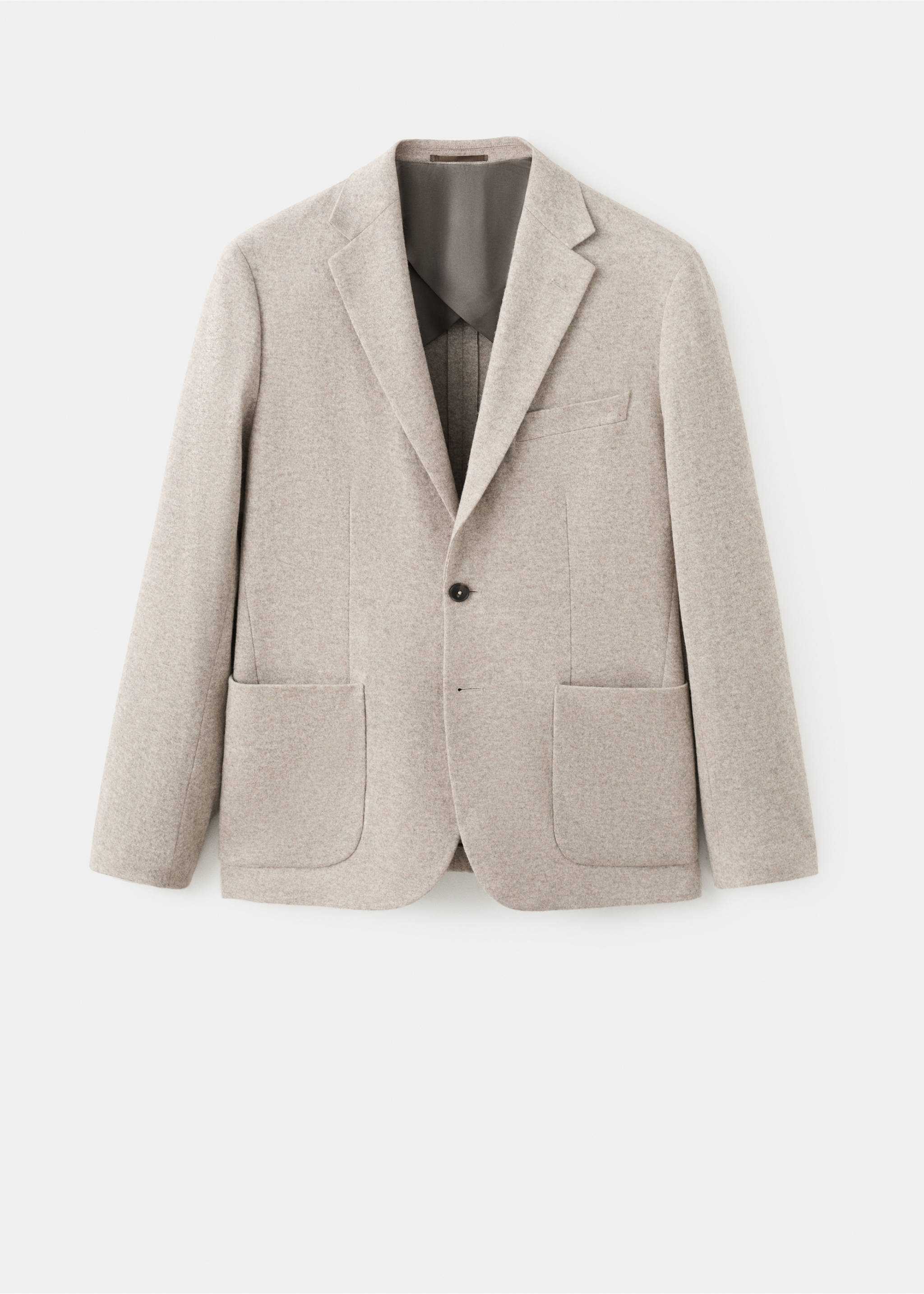 Slim fit flecked wool blazer - Article without model, Beige. Ref: 27041230-00.