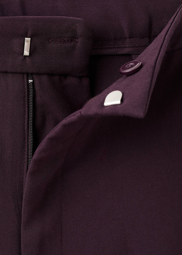 High-waist straight trousers — Plum
