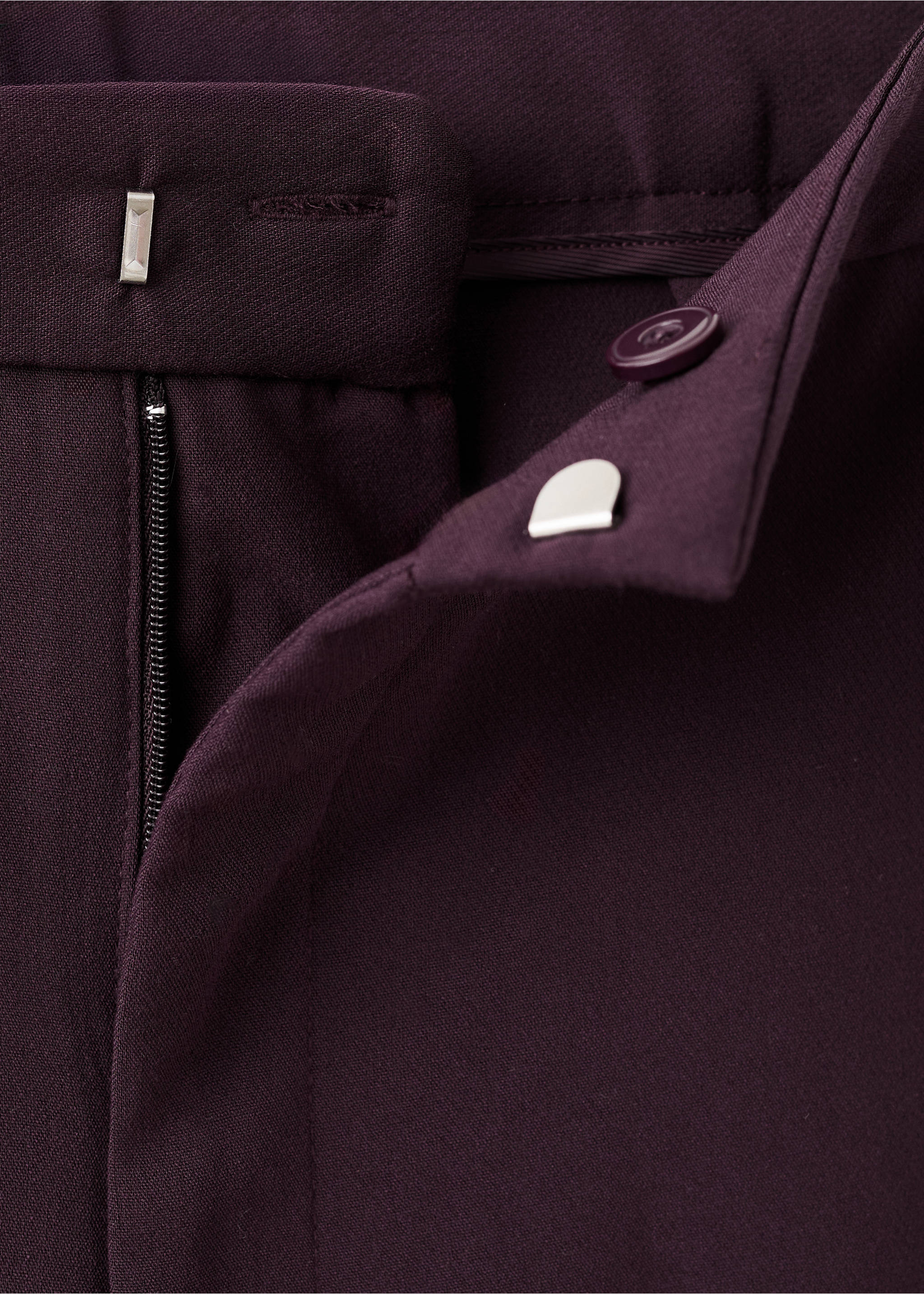 高腰直筒长裤 - null, 梅红色. Ref: 27041238-00.