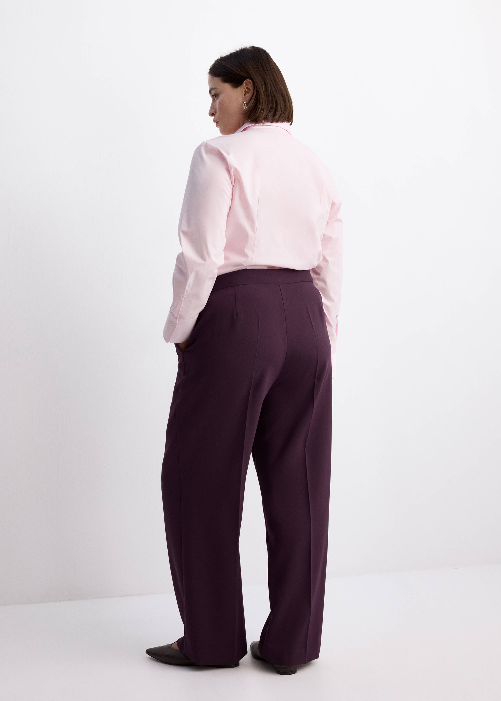 高腰直筒长裤 - null