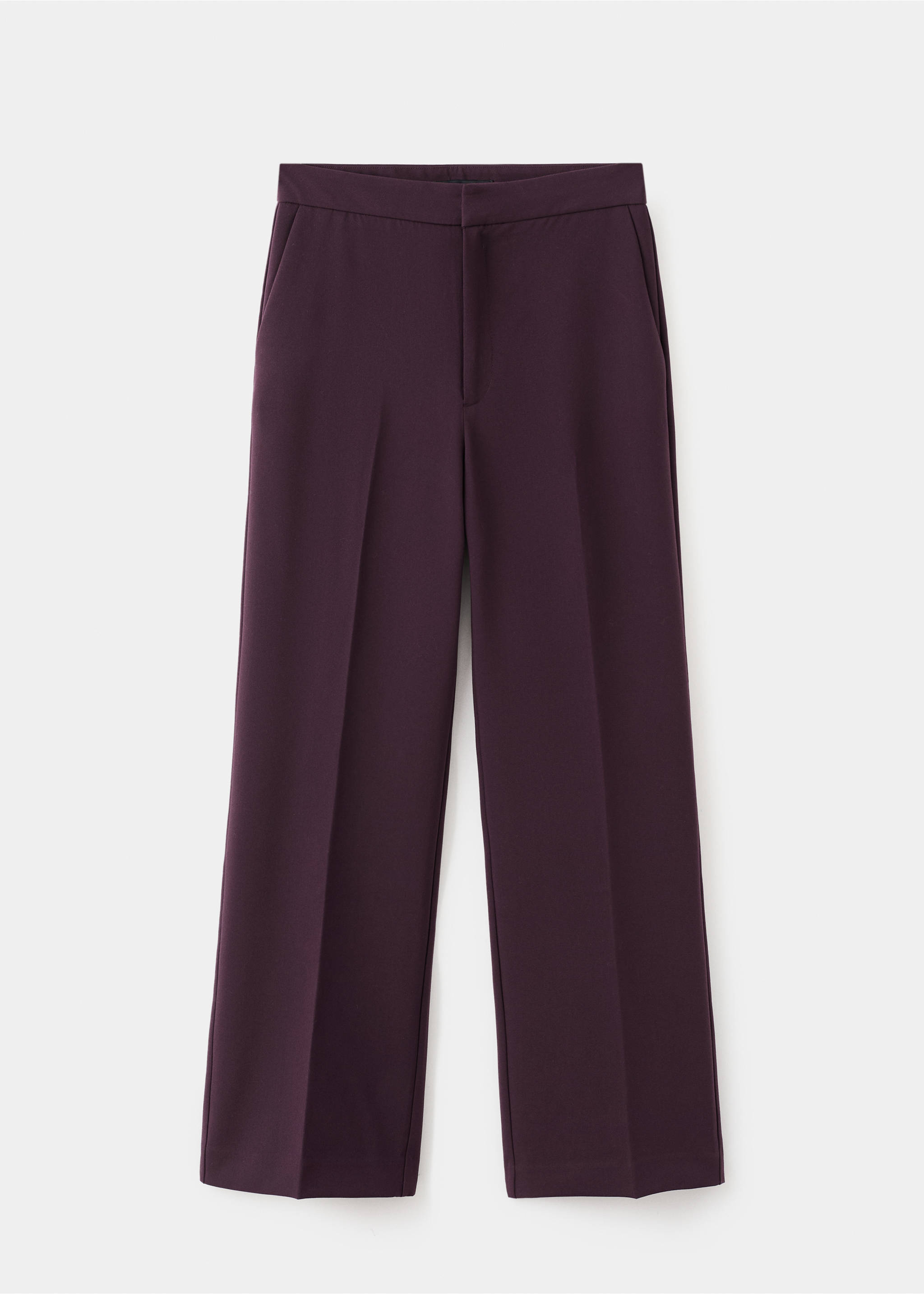 High-waist straight trousers - Article without model, Plum. Ref: 27041238-00.