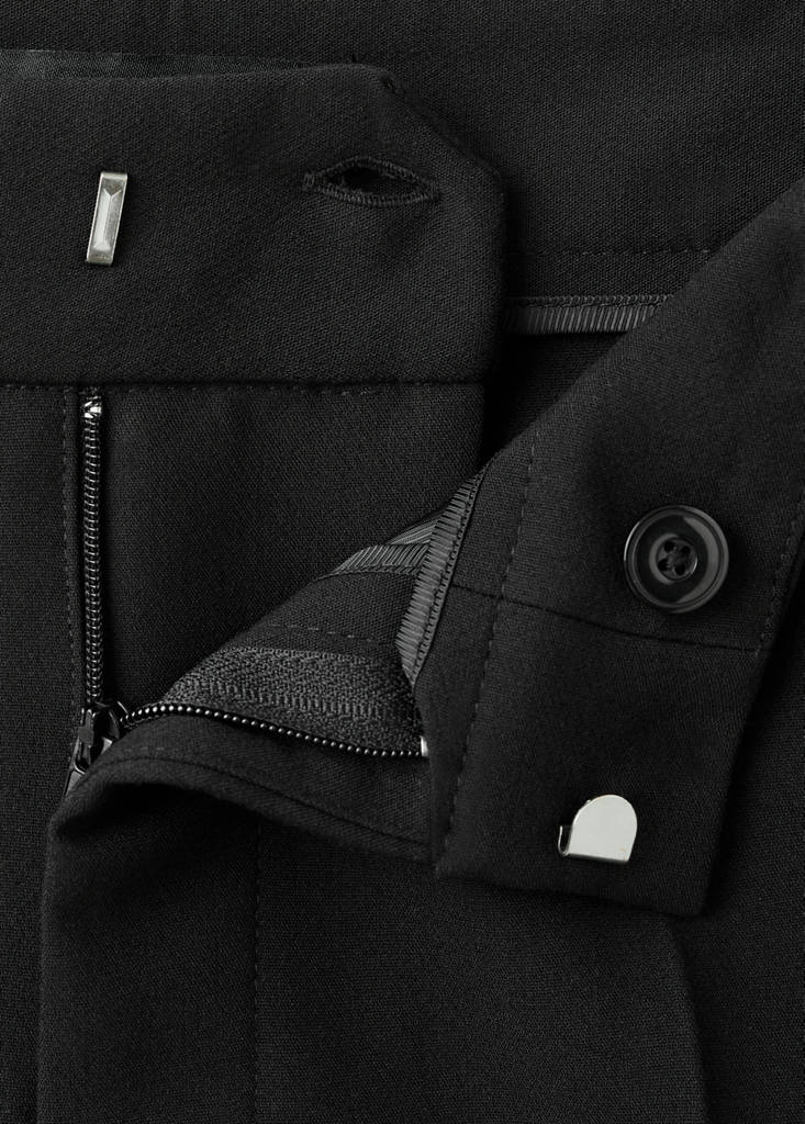 High-waist straight trousers — Black