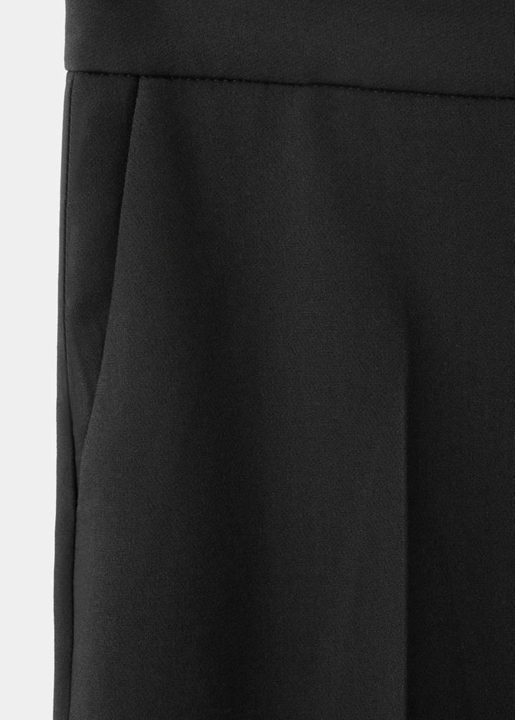 High-waist straight trousers — Black