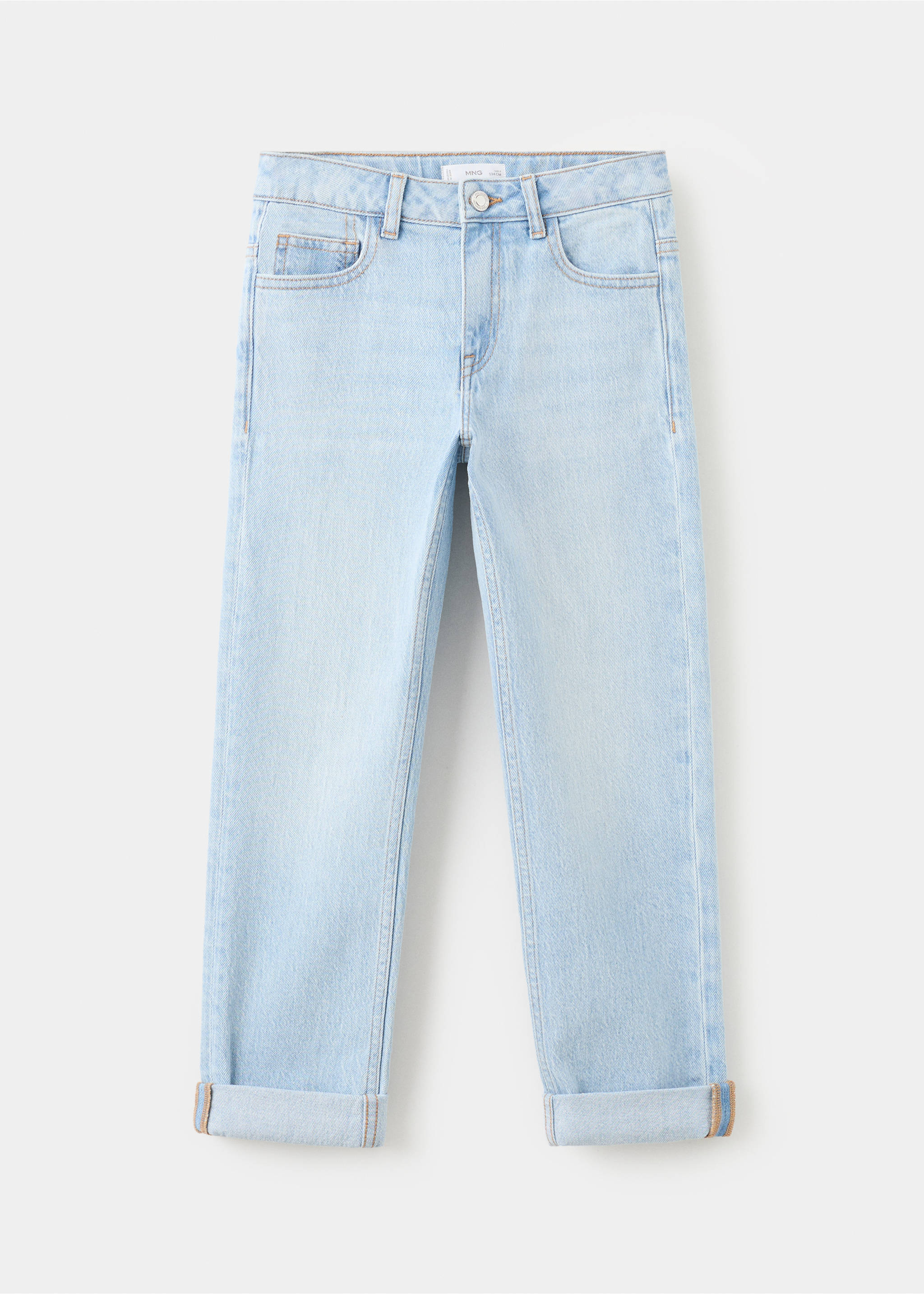 Jeans rectos bajo vuelto - Artículo sin modelo, Azul claro. Ref: 27041239-00.