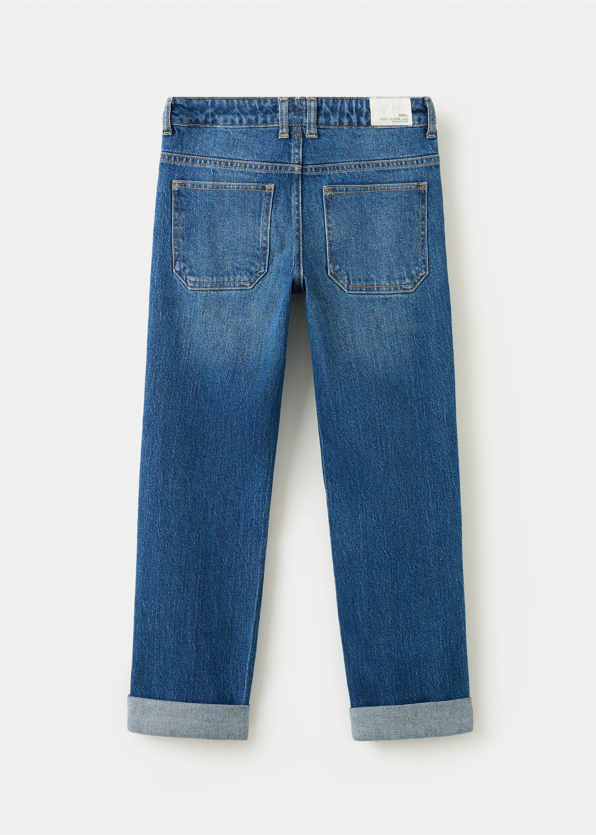 Turned-up straight jeans - Reverse of the article, Medium Blue. Ref: 27041239-01.