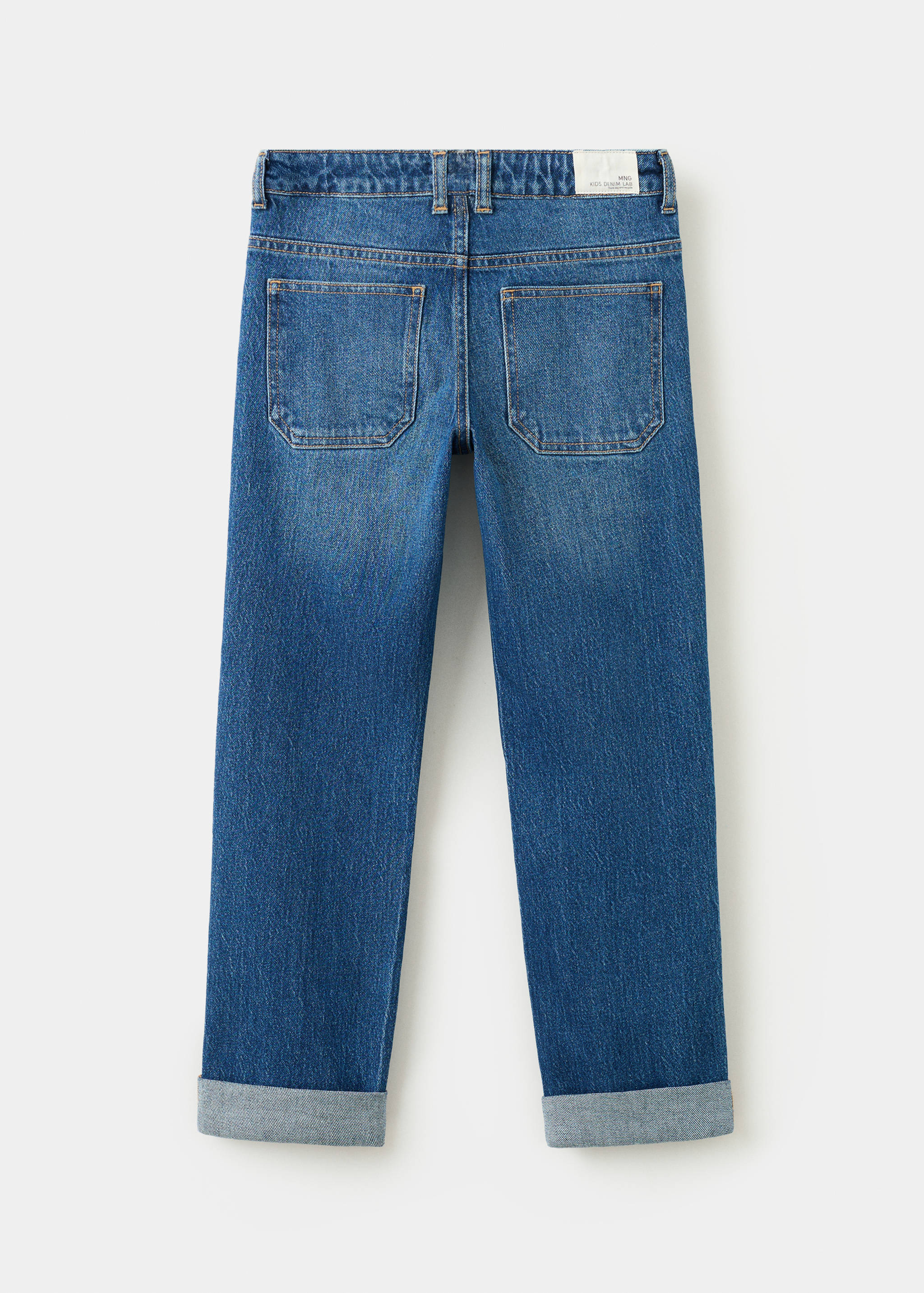 Turned-up straight jeans - Reverse of the article