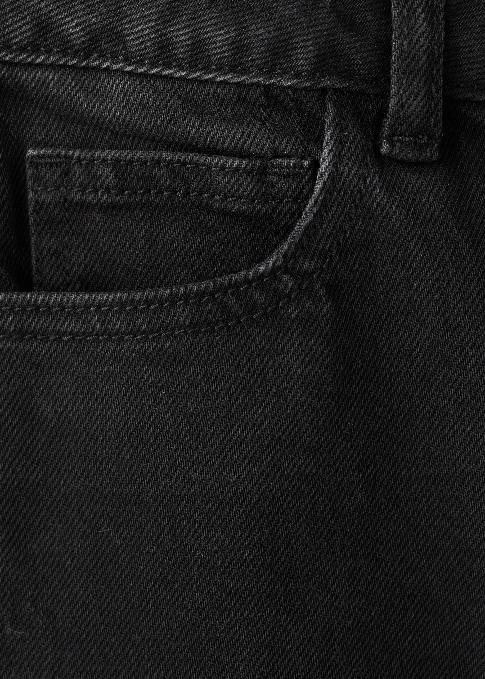 Прямые джинсы с отворотами - Деталь изделия 0, Черный деним. Ref: 27041239-00.