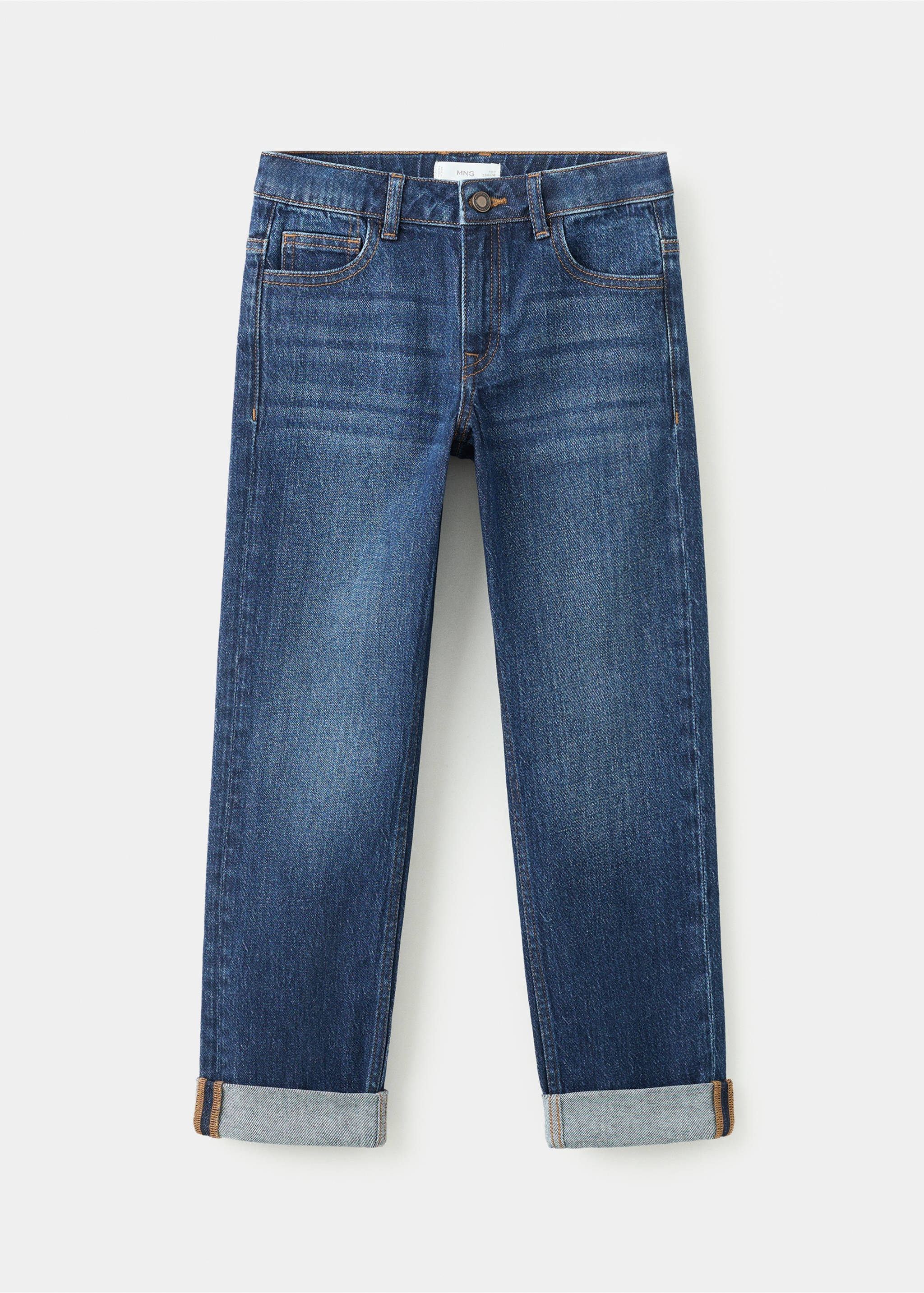 Jeans rectos bajo vuelto - Artículo sin modelo, Azul oscuro. Ref: 27041239-00.