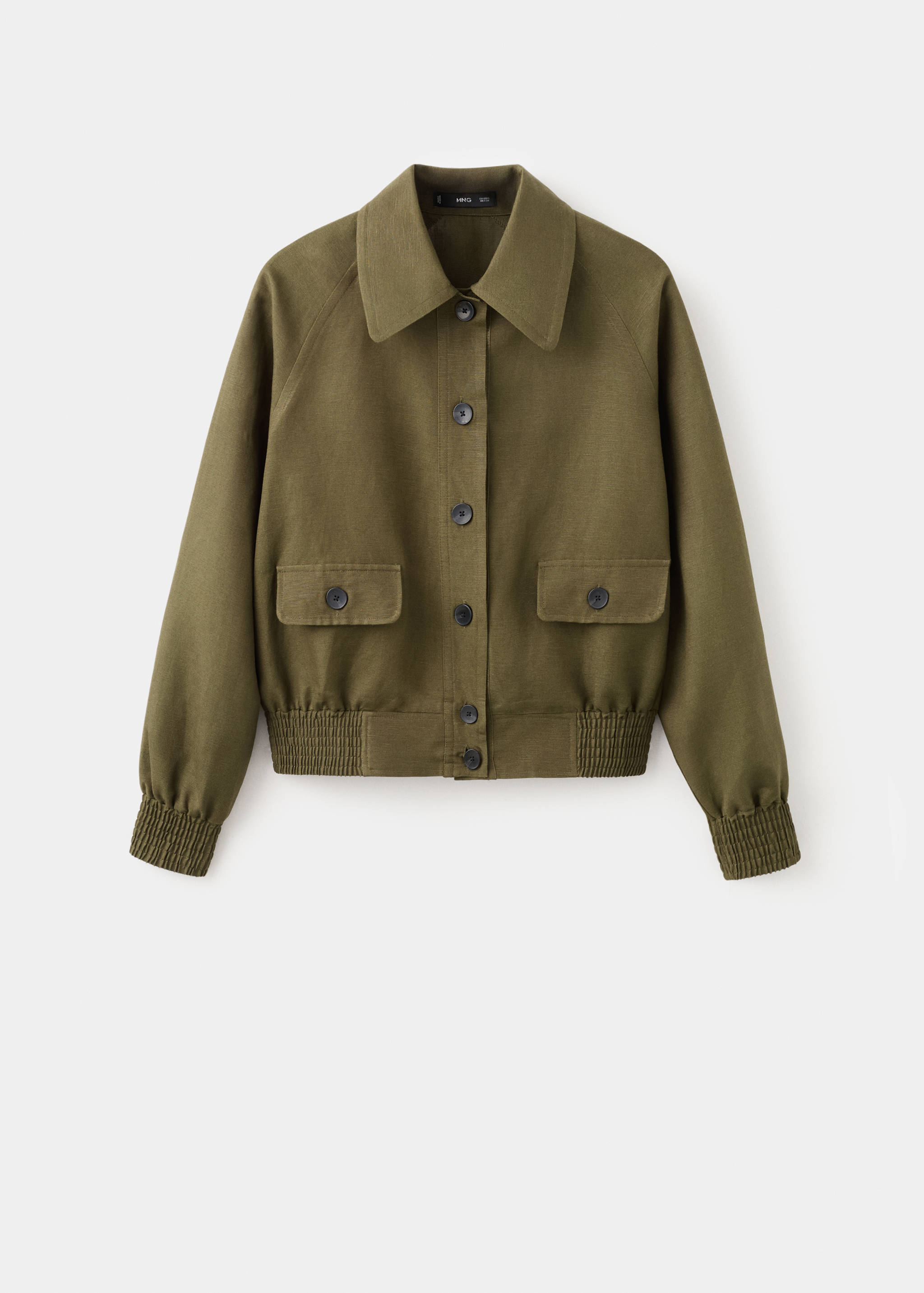 Льняная куртка с пуговицами - Изделие без модели