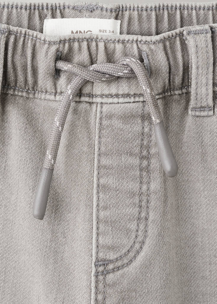 Slim fit jeans with cord drawstring — Denim Grey