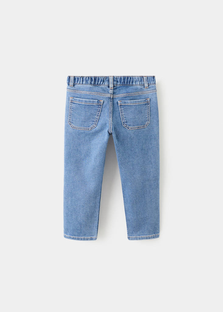Slim fit jeans with cord drawstring — Medium Blue